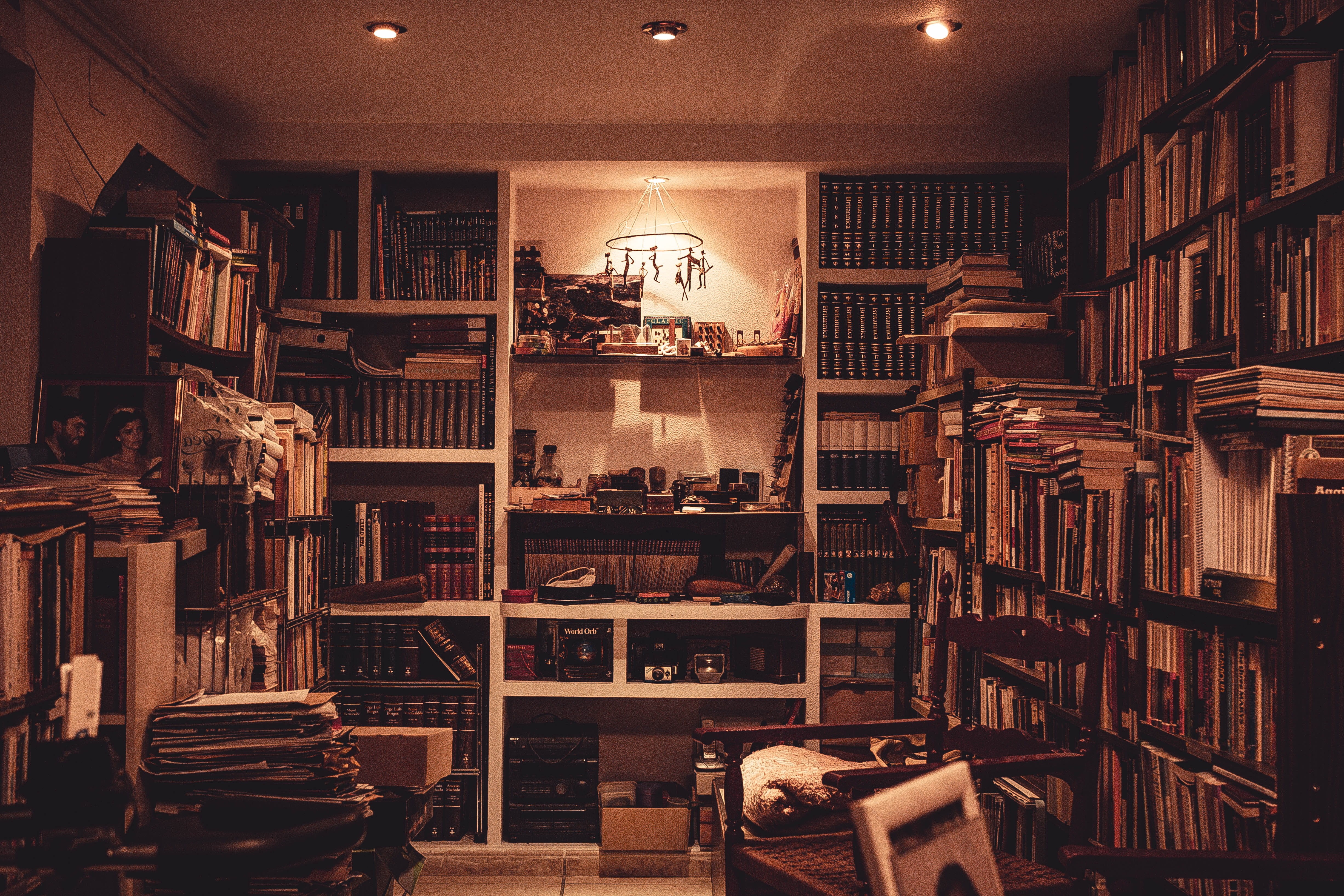 book stack, antique, book, lighting equipment, illuminated, home interior, room, shelf, food and drink, indoors, architecture, no people, bookstore, arrangement, HD Wallpaper