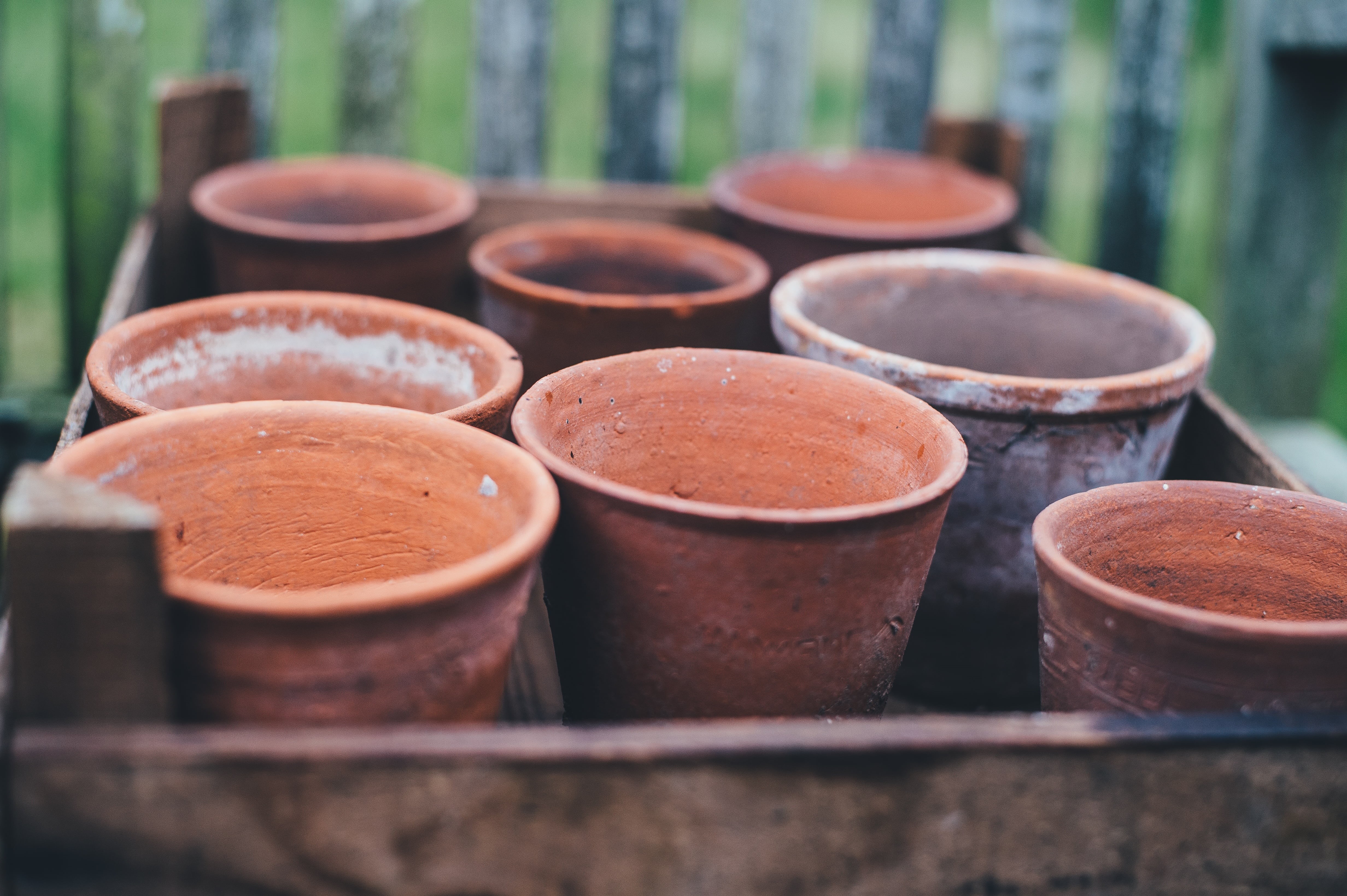 bowl, brown, arrangement, focus, variation, day, things, wood - material, pot, wine cask, empty, ceramics, bokeh, indoors, selective focus, art and craft, HD Wallpaper
