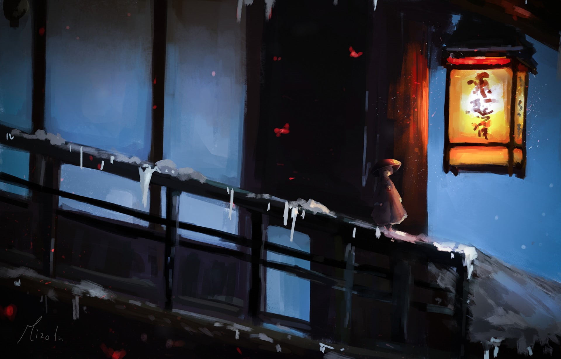Shinmyoumaru Sukuna, Lantern, Touhou, Night, Girl, Anime, 1080P, HD Wallpaper