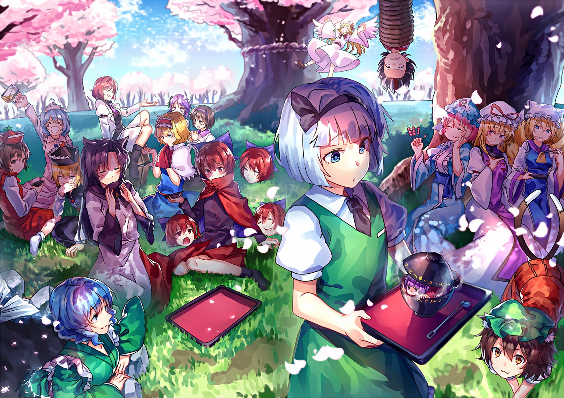 Youmu Konpaku, Touhou, Shinmyoumaru Sukuna, Ran Yakumo, Sekibanki (Touhou), Anime, Lyrica Prismriver, 1080P, Merlin Prismriver, Benben Tsukumo, Alice Margatroid, HD Wallpaper