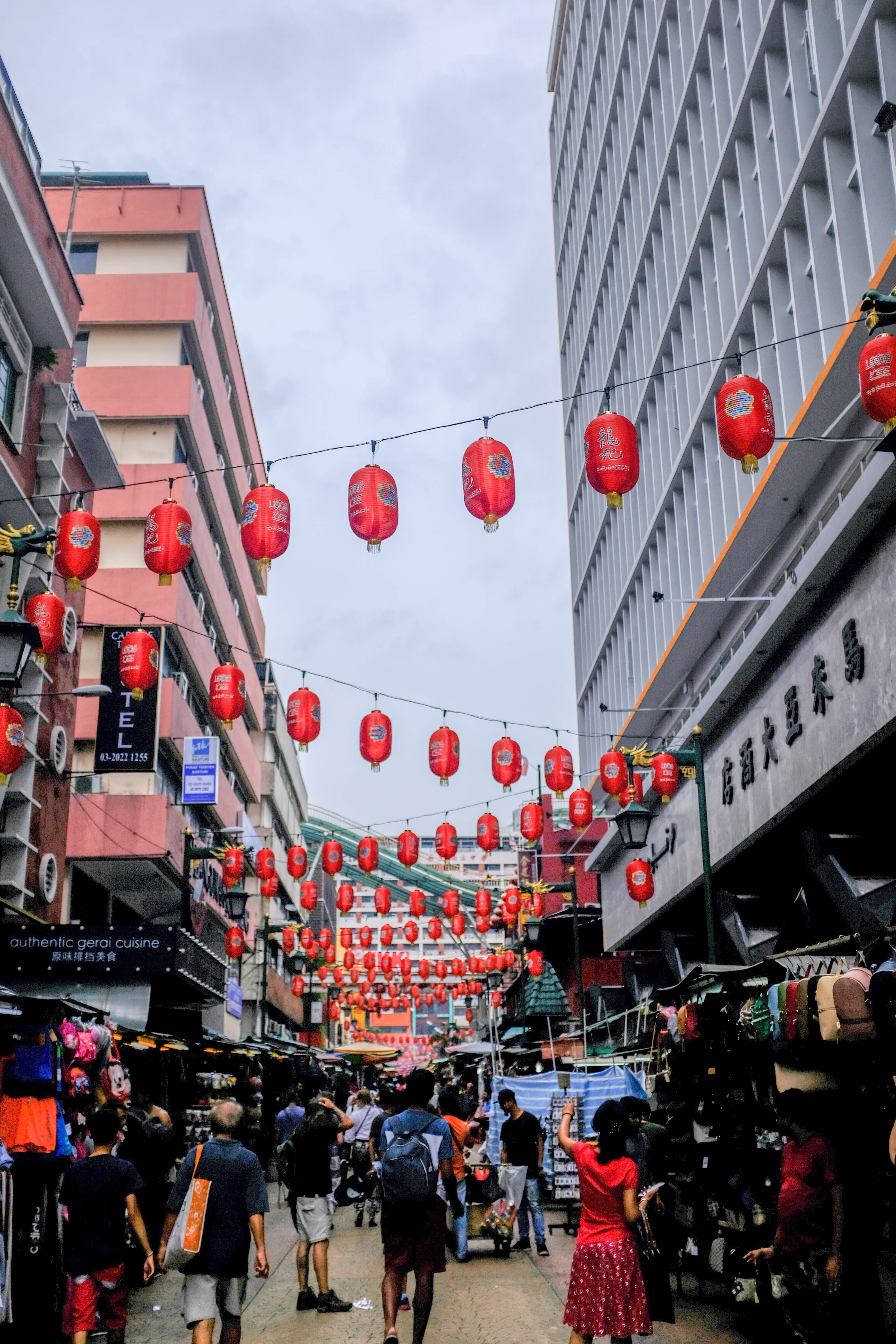 city, lifestyles, crowd, large group of people, building exterior, chinatown, outdoors, red, chinese new year, 5K, lantern, built structure, chinese lantern, Phone HD Wallpaper