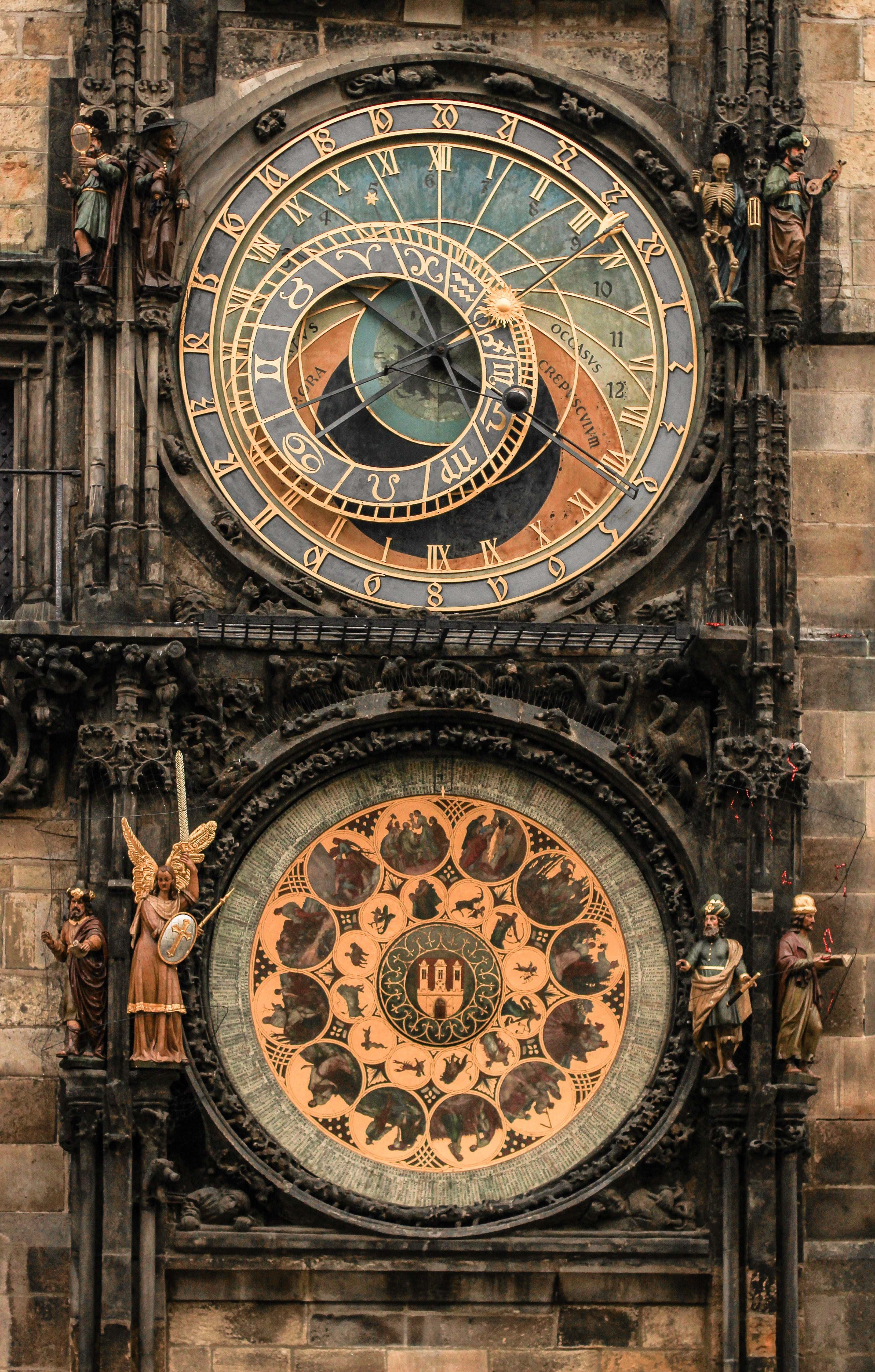 time of, clock Face, old, europe, tourism, time, historically, capital, built structure, clock, clock tower, old-fashioned, horology, stare Mesto, moon phases, Phone HD Wallpaper