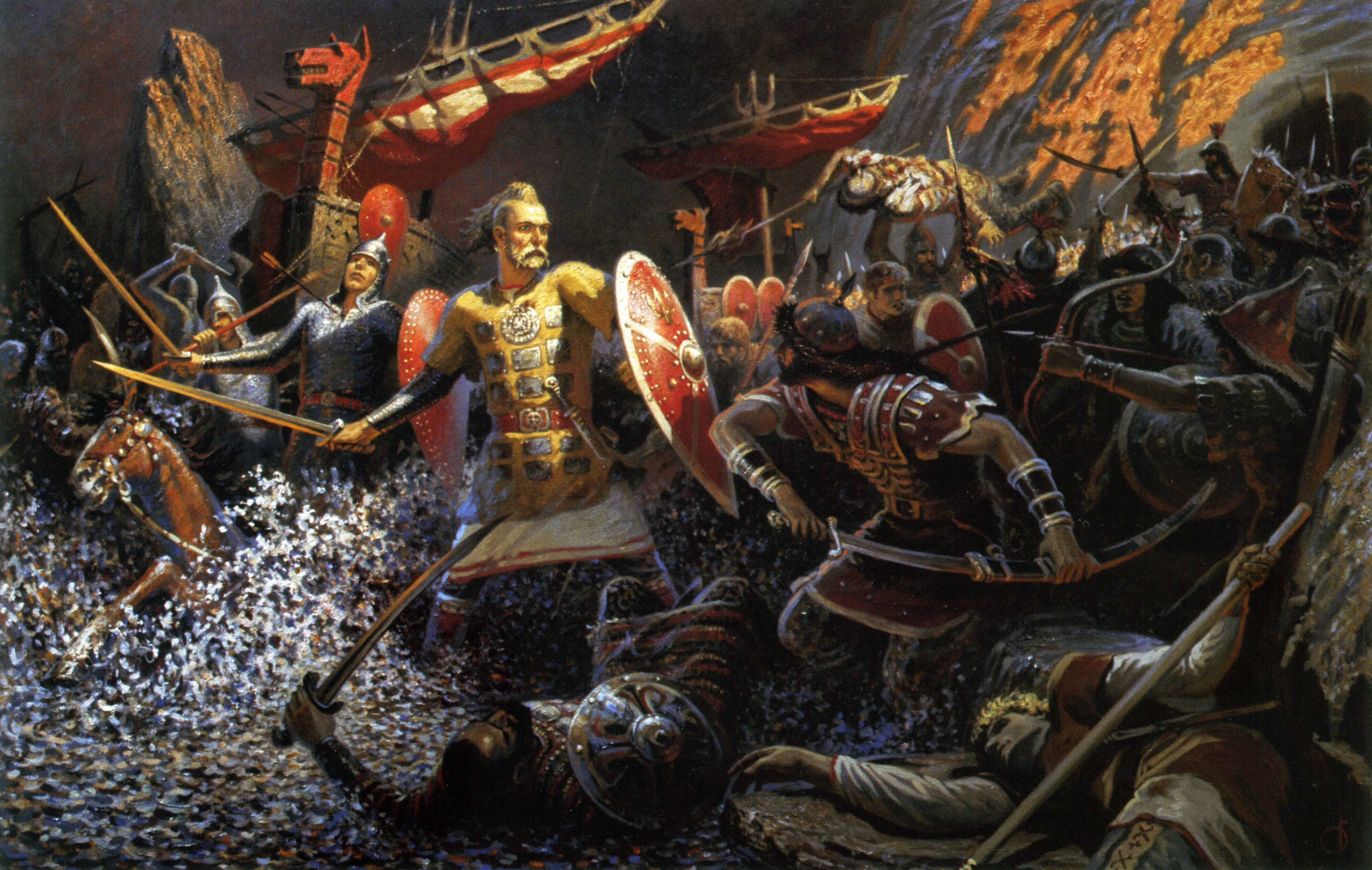 To, Svetoslav, GO, Paganism, painting, battle, I, 4K, warrior, You, Prince, Svyatoslav, Truth, Russ, HD Wallpaper