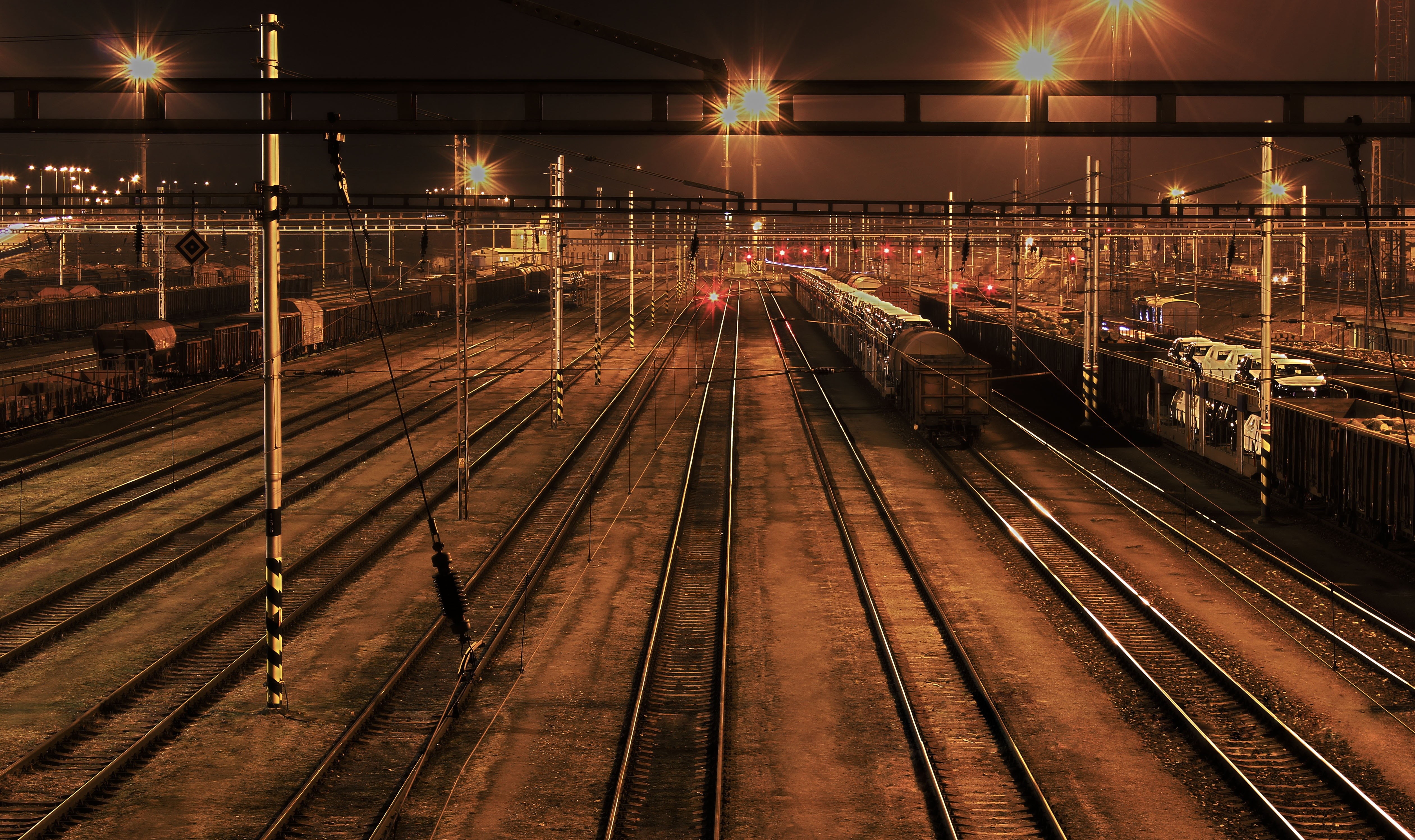 wagon, no people, railway, night, station, railroad station platform, picture, public transportation, photo, city, travel, south bohemia, outdoors, machine, HD Wallpaper