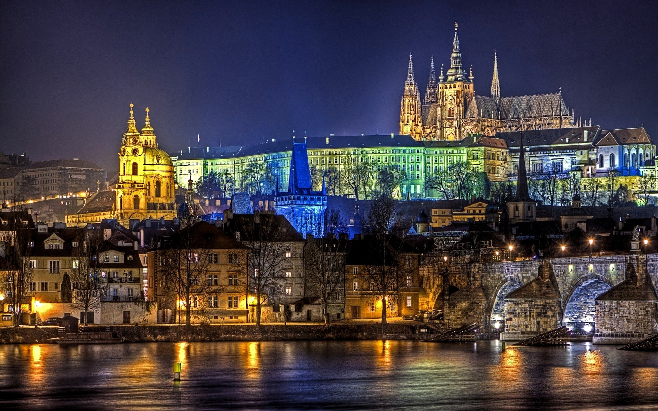 cultures, river, old, gray, dusk, winter, bohemia, building Exterior, vltava River, capital Cities, street, cityscape, city Life, czech Culture, travel, HD Wallpaper