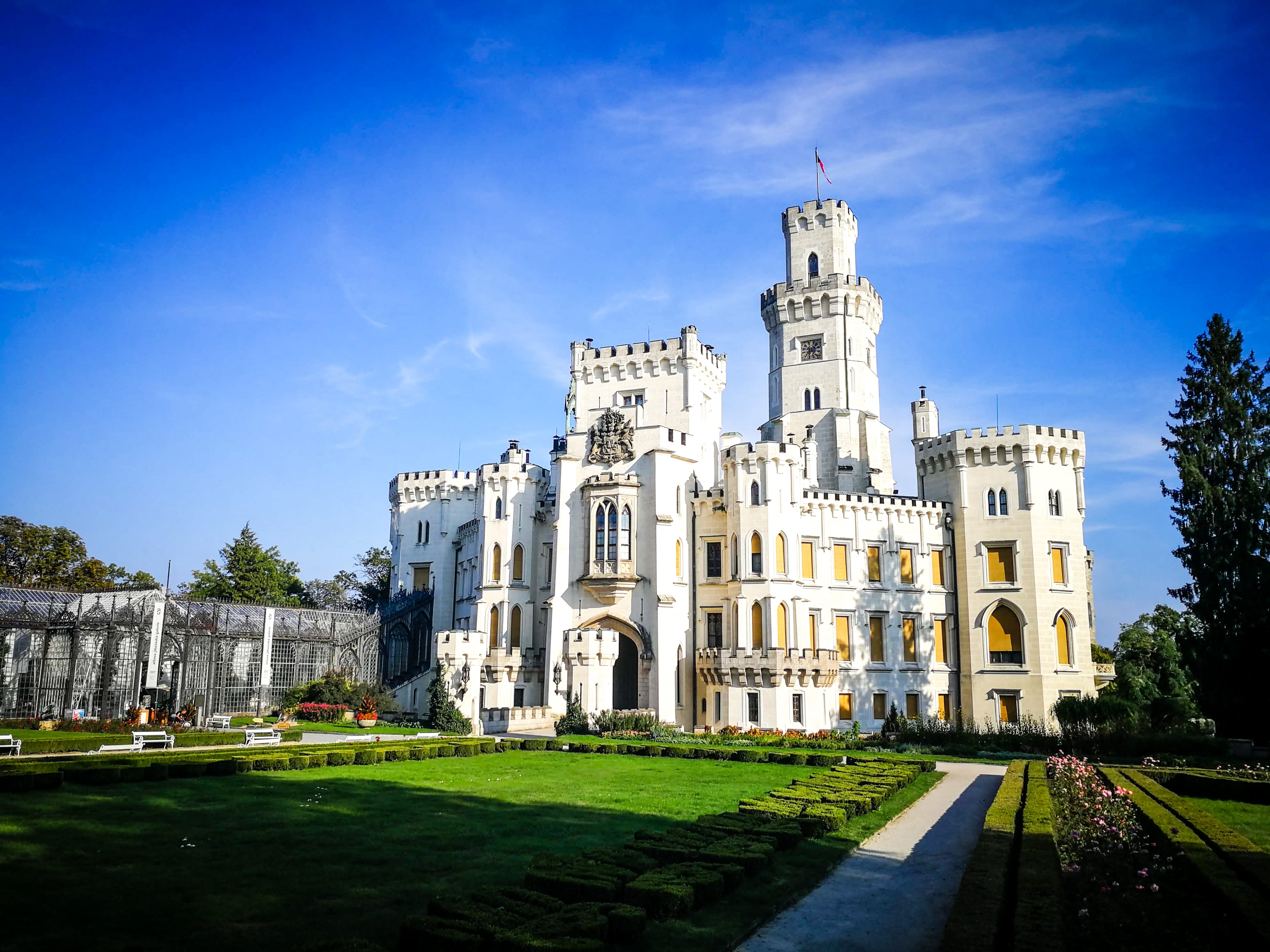 belief, blue, building exterior, abbey, outdoors, built structure, architecture, garden, building, bohemia, monument, noble, spirituality, day, no people, HD Wallpaper