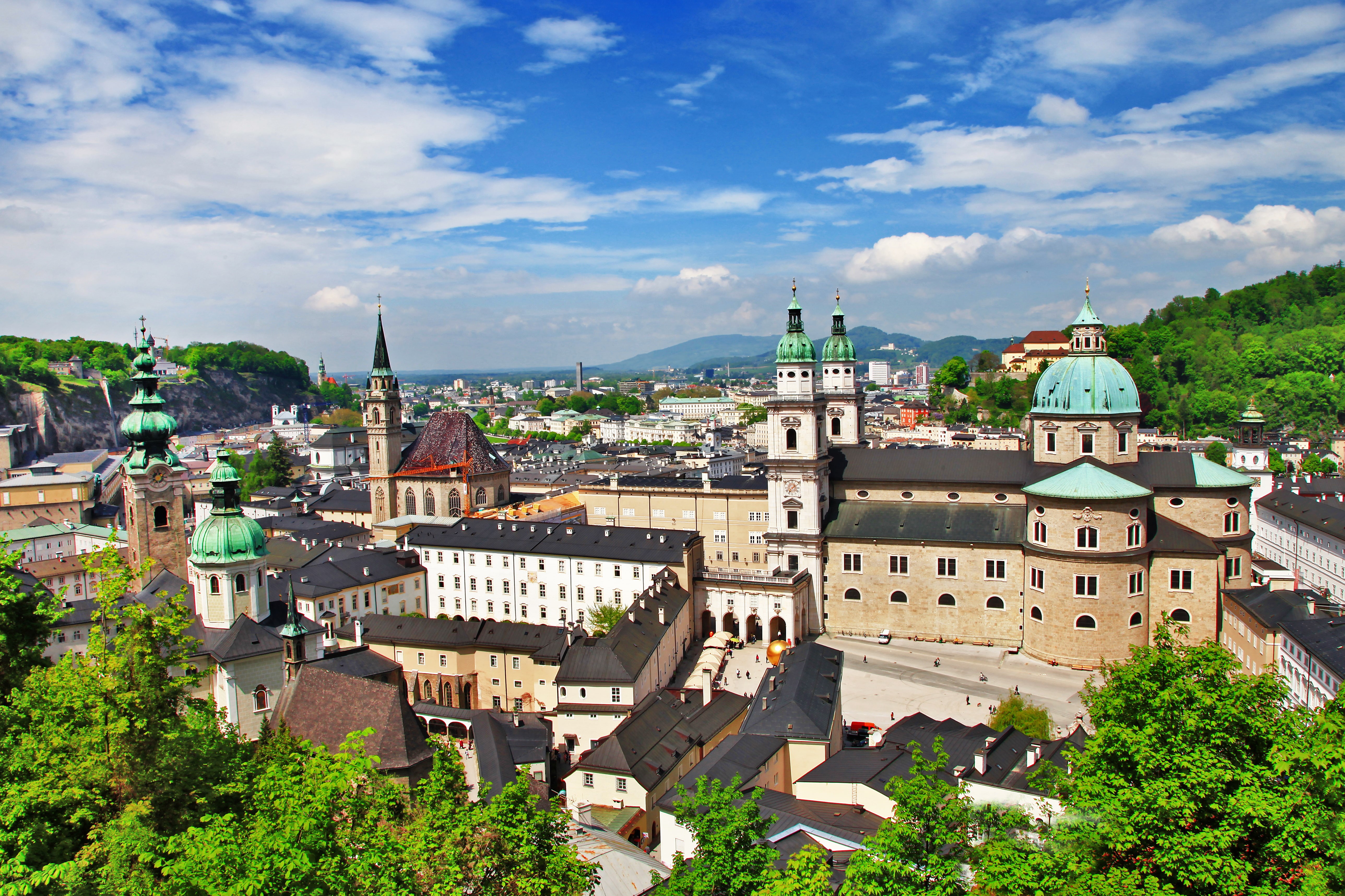 built Structure, spirituality, church, brown, cloud - sky, bohemia, panoramic, scenics, street, architecture, city, Cathedral, nature, castle, greens, outdoors, HD Wallpaper