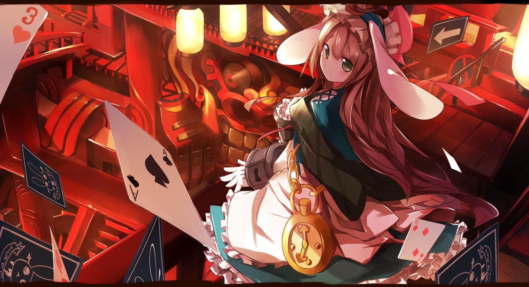 text, playing cards, indoors, large group of objects, anime girls, decoration, for sale, cards, illuminated, night, art and craft, anime, retail, 720P, HD Wallpaper