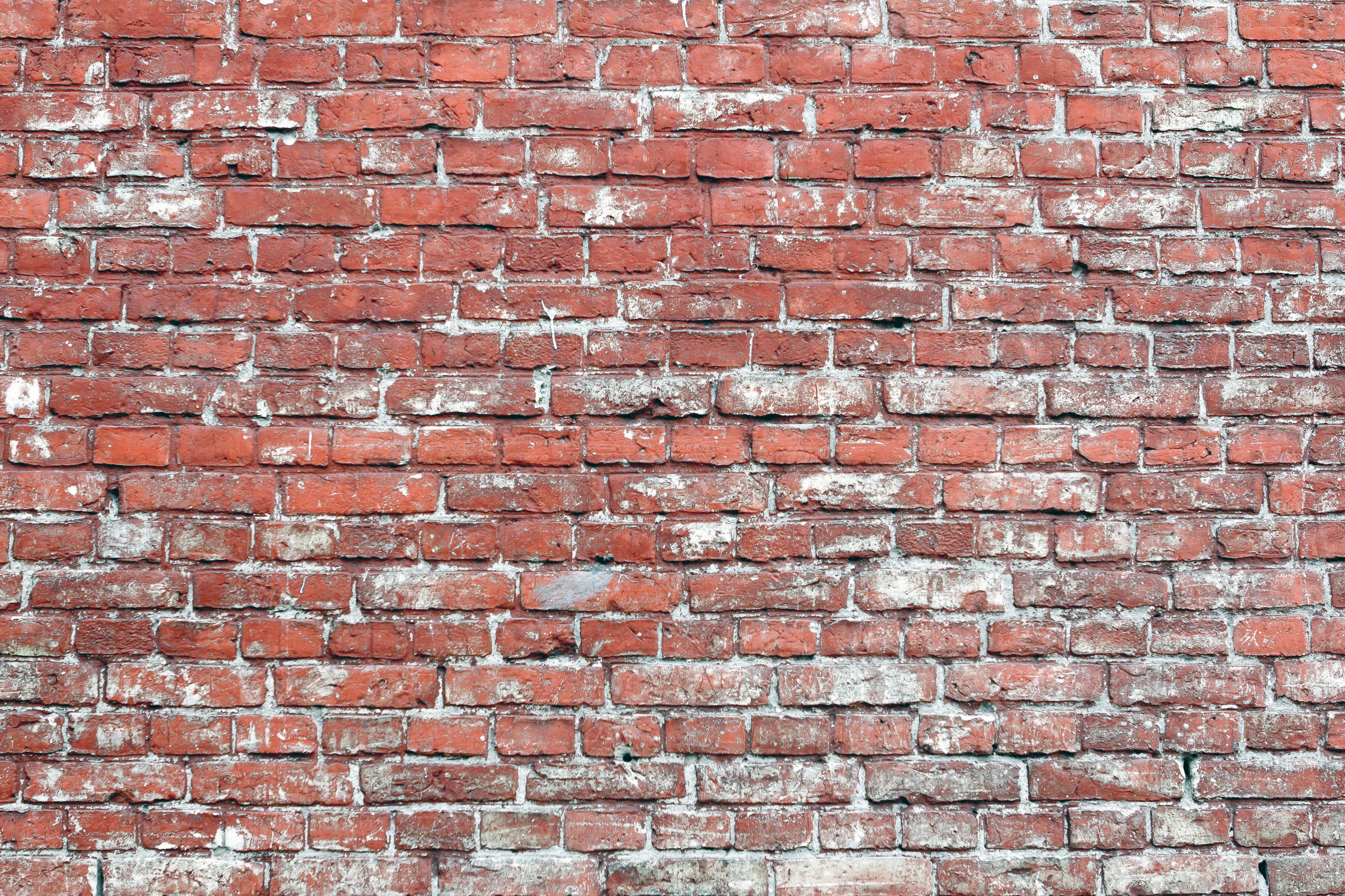 construction material, brick, old, brown, weathered, architecture, textured effect, rough, repetition, 5K, pattern, red, wall - building feature, built structure, HD Wallpaper