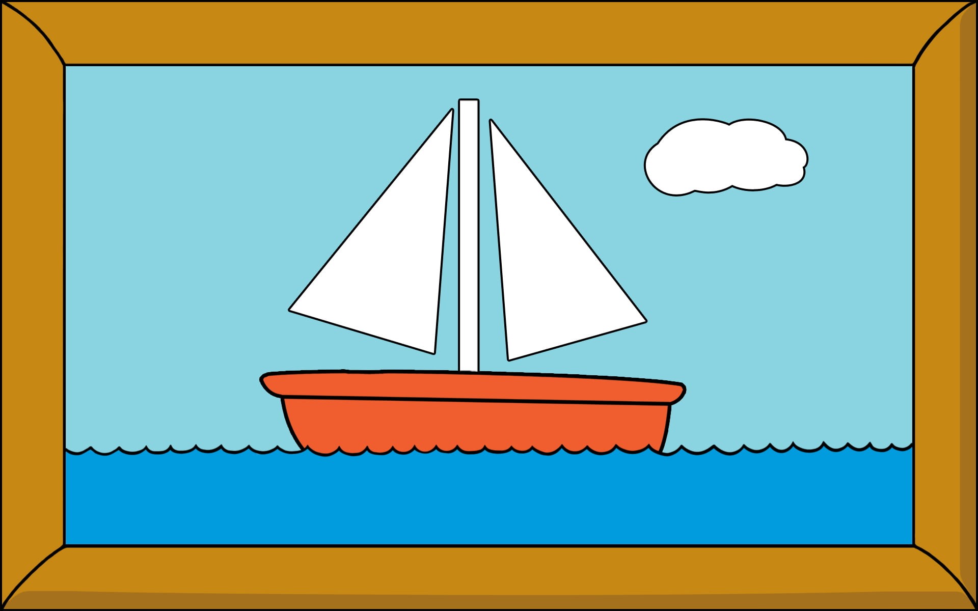 placard, white, frame, simpsons picture, boat, illustration, picture frame, no people, symbol, computer icon, picture, nature, orange, outdoors, ship, copy space, HD Wallpaper
