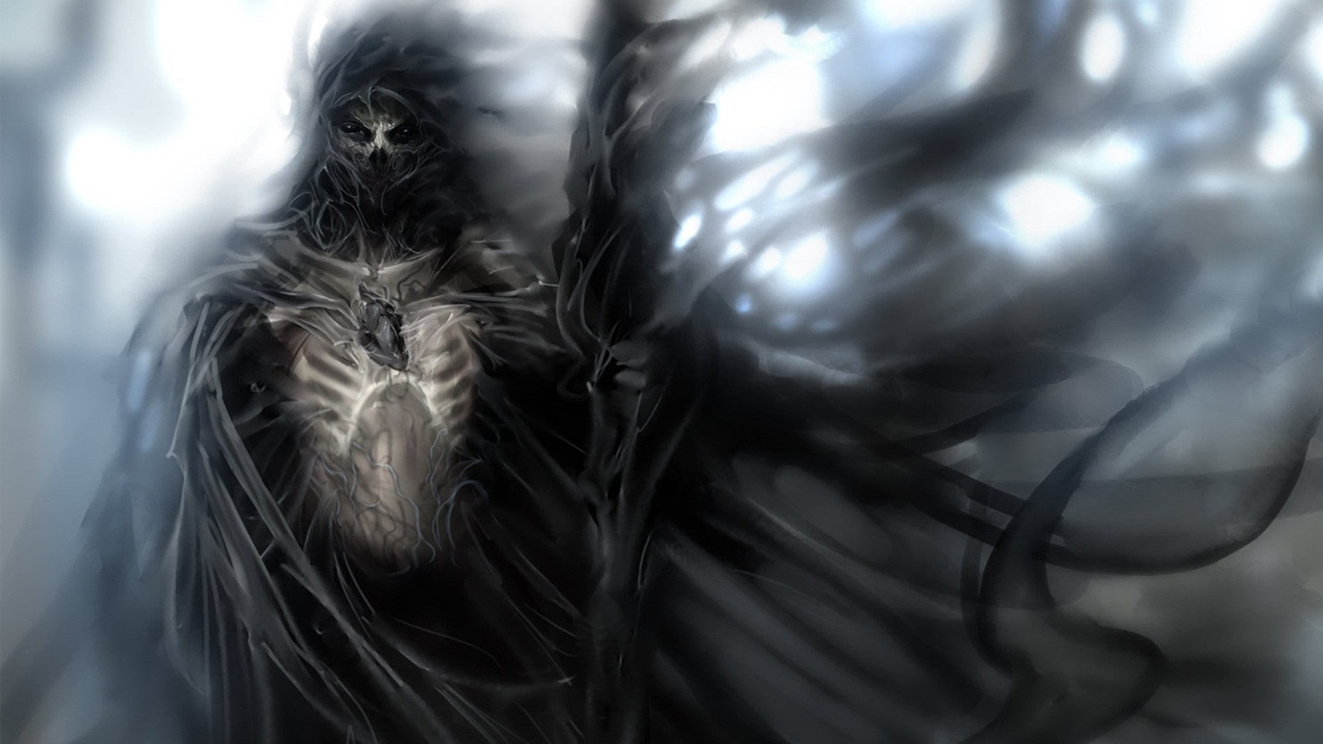 Reaper, fear, Sawan, skull, rags, 1080P, death, looking into the soul, skeleton, memento mori, HD Wallpaper