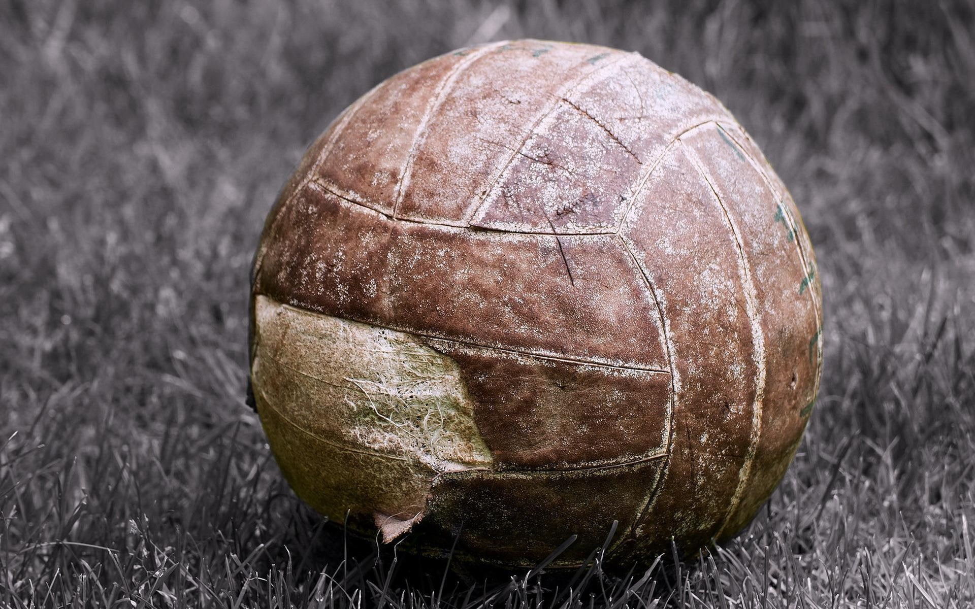 old, football, grey, 1080P, soccer, ball, ragged, HD Wallpaper