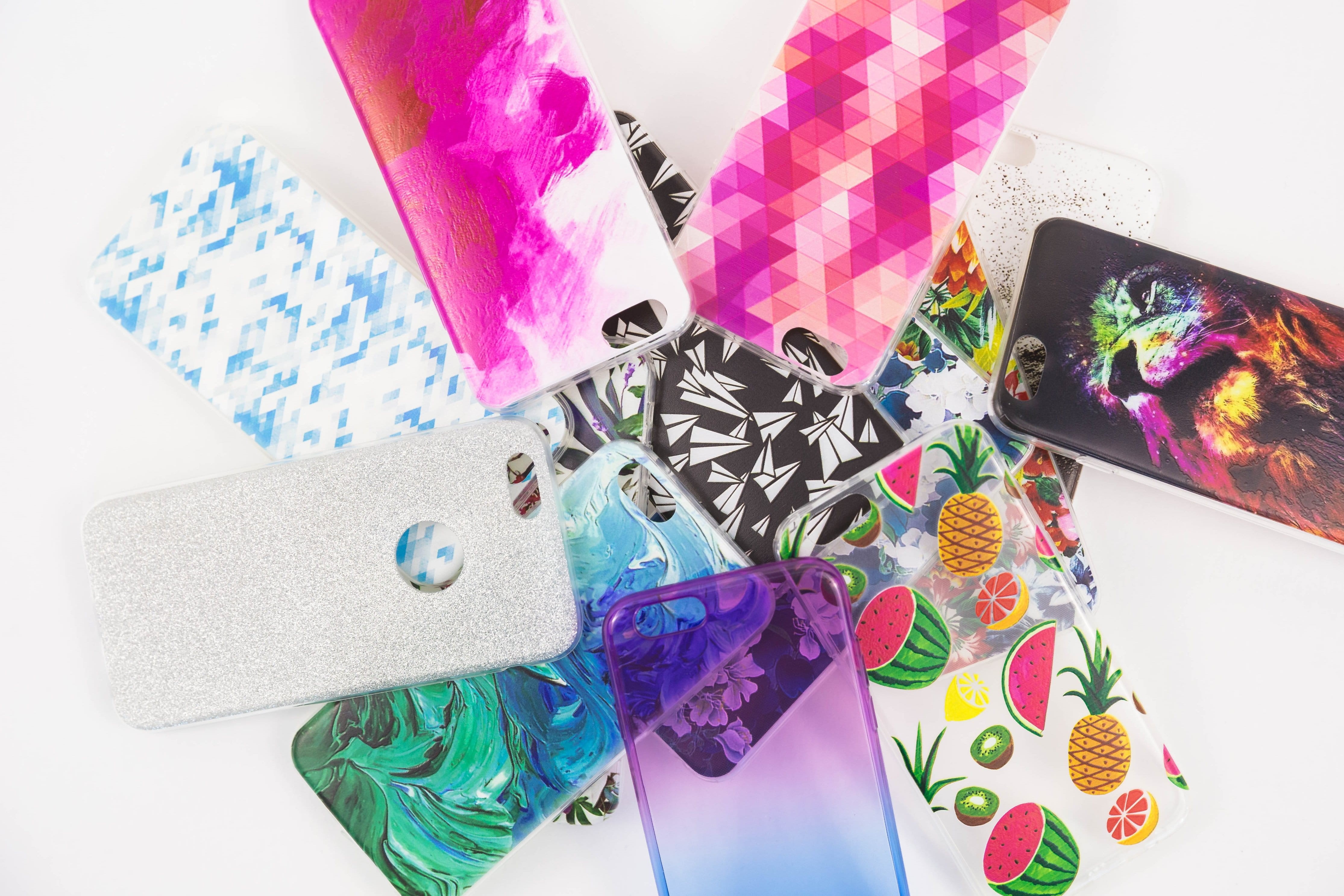wrapping paper, pile, textile, fashion, multi colored, choice, floral pattern, variation, Phones and Cases, pink color, 4K, directly above, no people, HD Wallpaper
