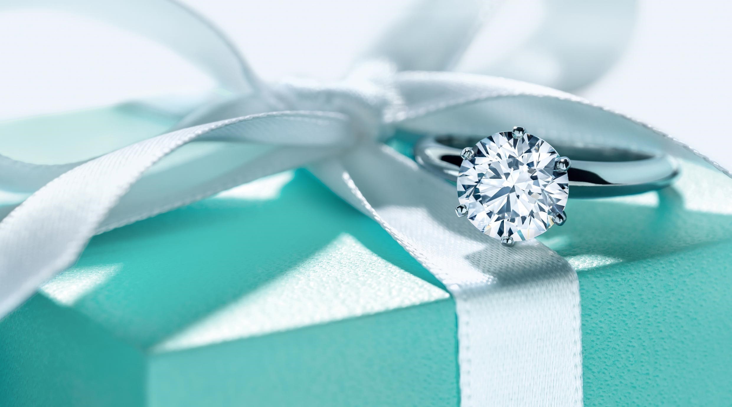 Jewel, box, Ring, ribbon - sewing item, ribbon, blue, studio shot, 1080P, single object, close-up, luxury, no people, event, indoors, shiny, holiday, celebration, HD Wallpaper