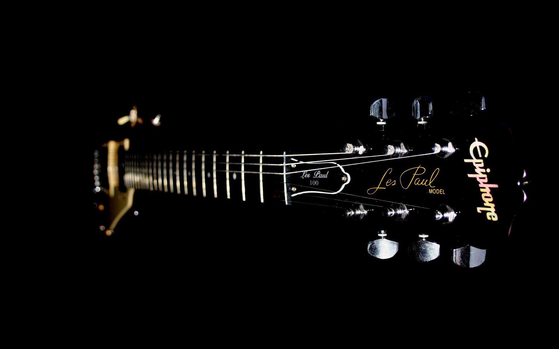 1080P, brown, les, guitar, paul, gibson, epiphone, 1920x1200, gibson les paul, black, music, electric, HD Wallpaper