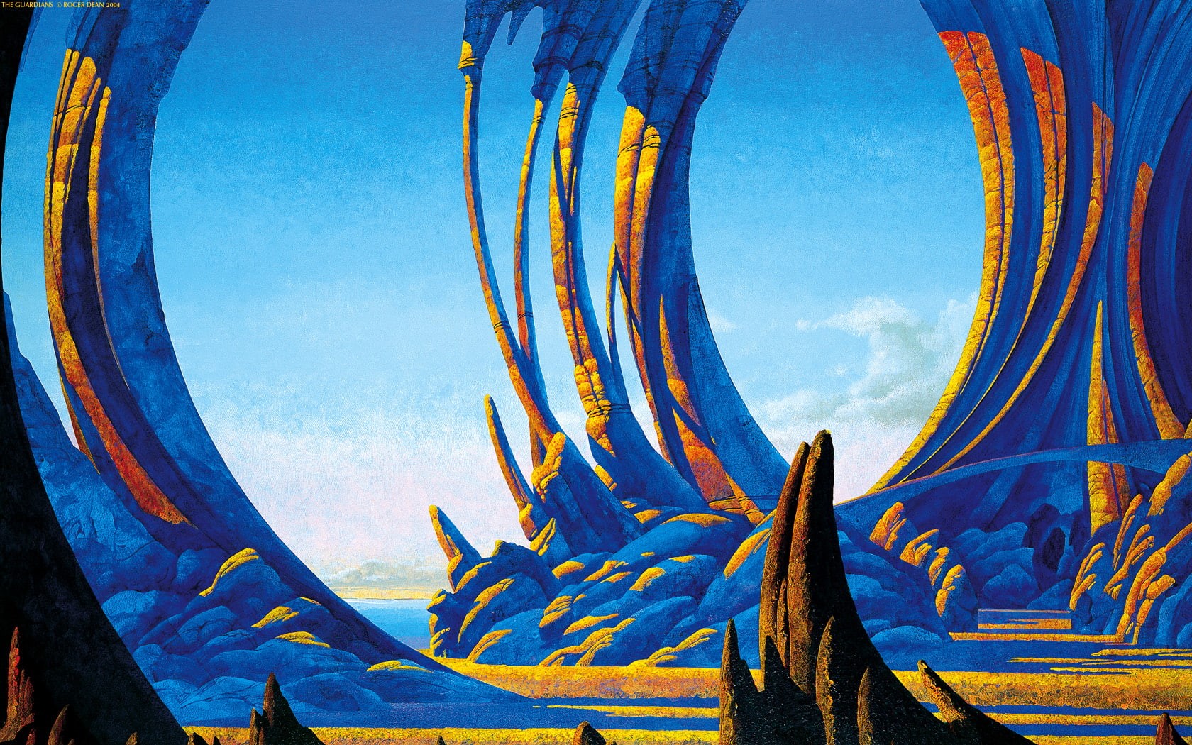 sunlight, Roger Dean, day, yellow, sky, directly below, Band, no people, beauty in nature, low angle view, plant, Yes, 720P, architecture, travel, design, HD Wallpaper