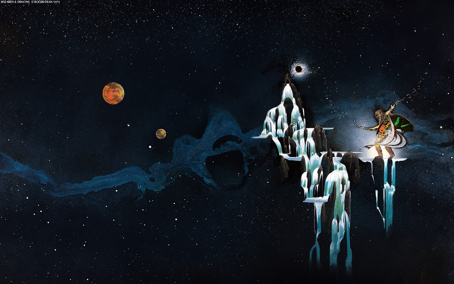 outdoors, Roger Dean, space art, astronomy, star - Space, astrology, art and craft, 1080P, constellation, abstract, creativity, night, sky, no people, HD Wallpaper