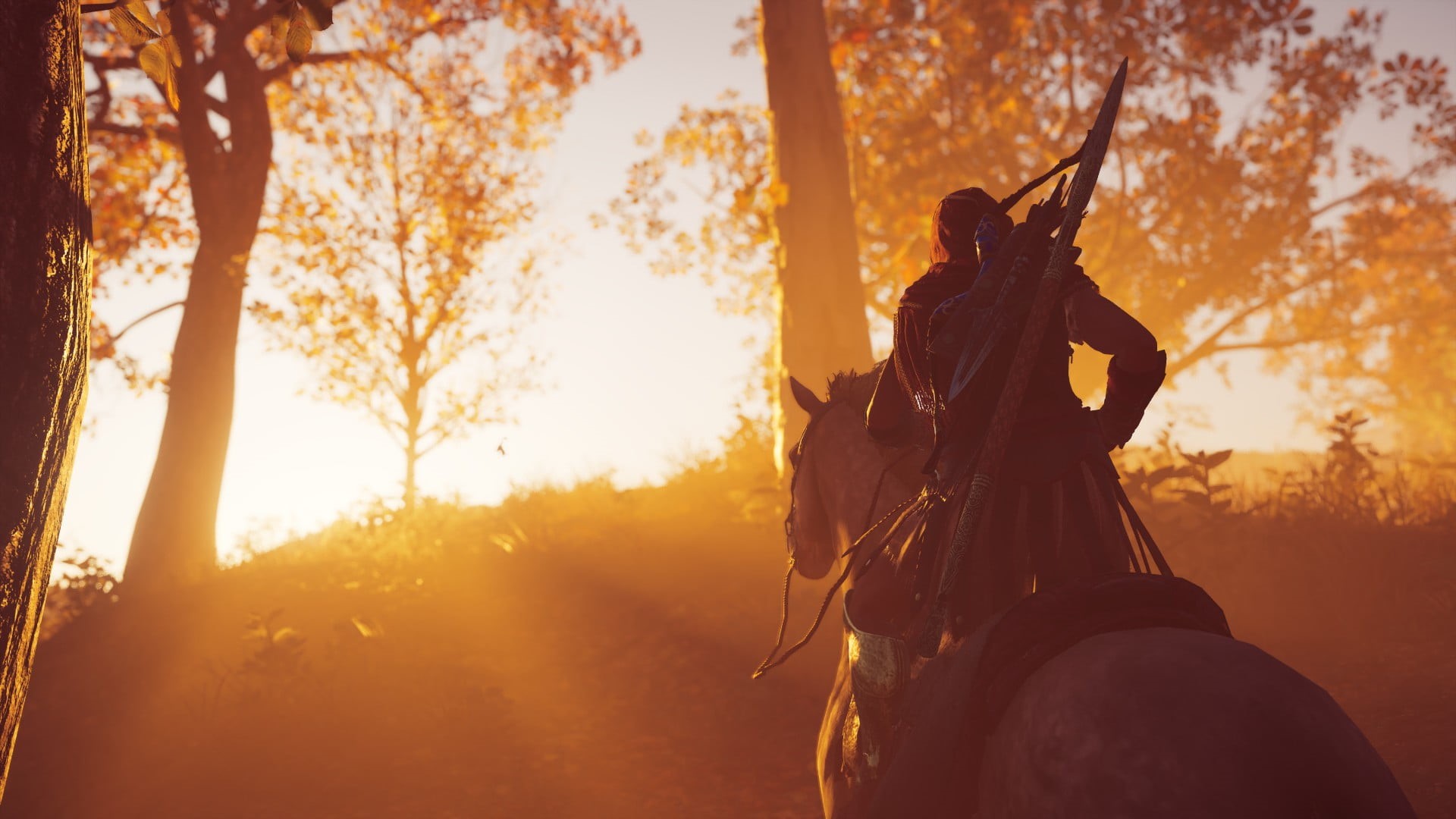 1080P, forest, sunrise, Kassandra, Assassins Creed: Odyssey, HD Wallpaper