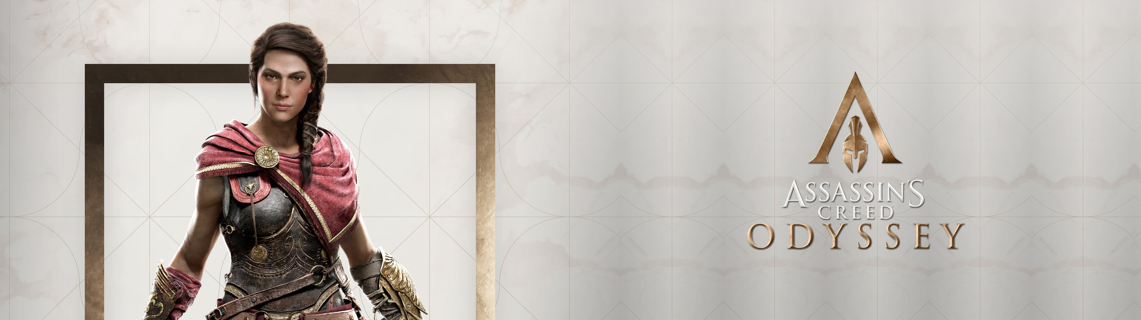 Assassins Creed: Odyssey, dual monitors, Assassins Creed, 4K, Kassandra, multiple display, logotype, HD Wallpaper