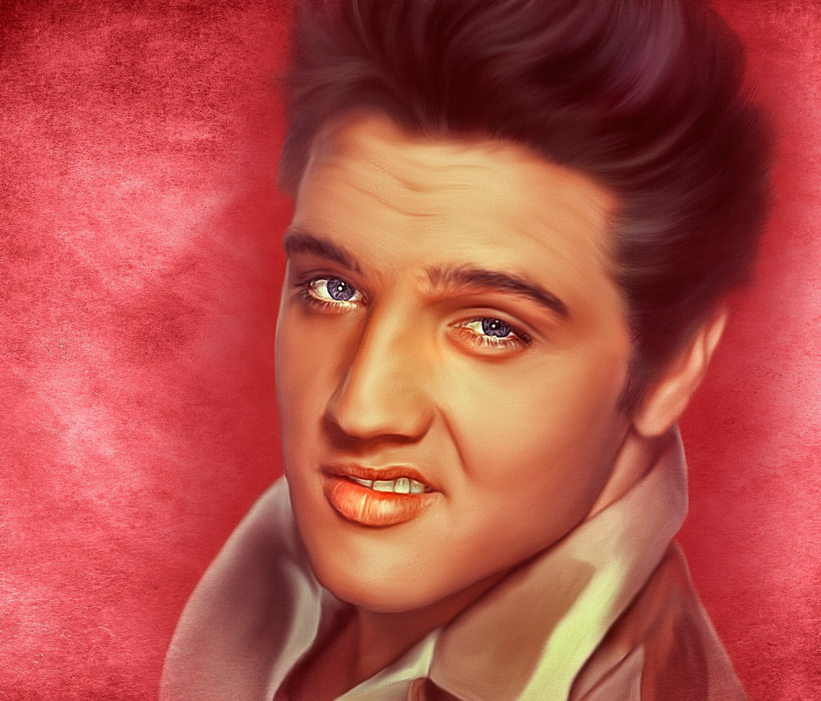 indoors, hairstyle, texture, studio shot, headshot, make-up, face, young adult, looking at camera, human body part, 2K, rock-n-roll, portrait, women, Elvis Presley, HD Wallpaper