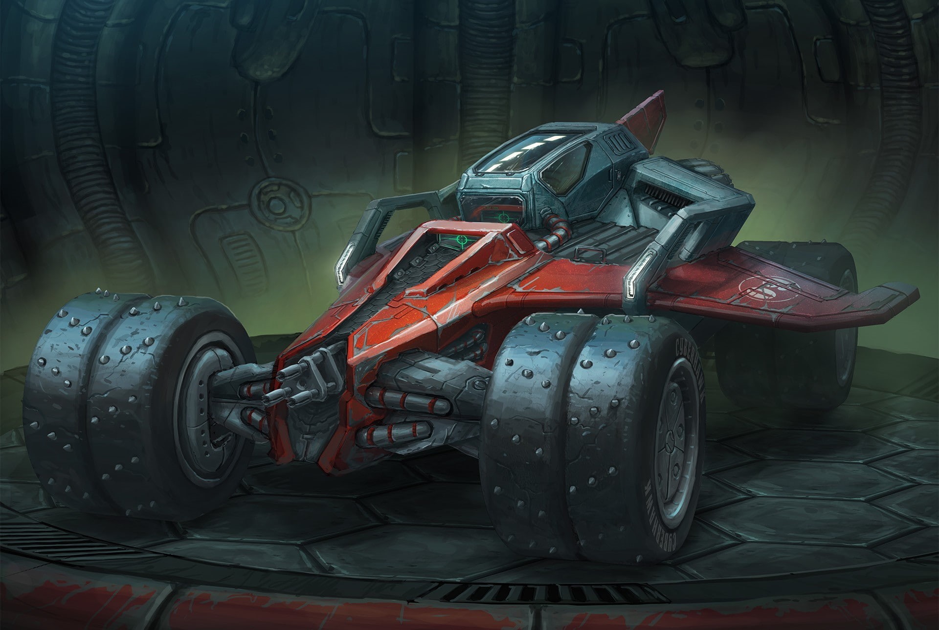 Blizzard, machine, art, Rock n Roll Racing, 1080P, spikes, HD Wallpaper