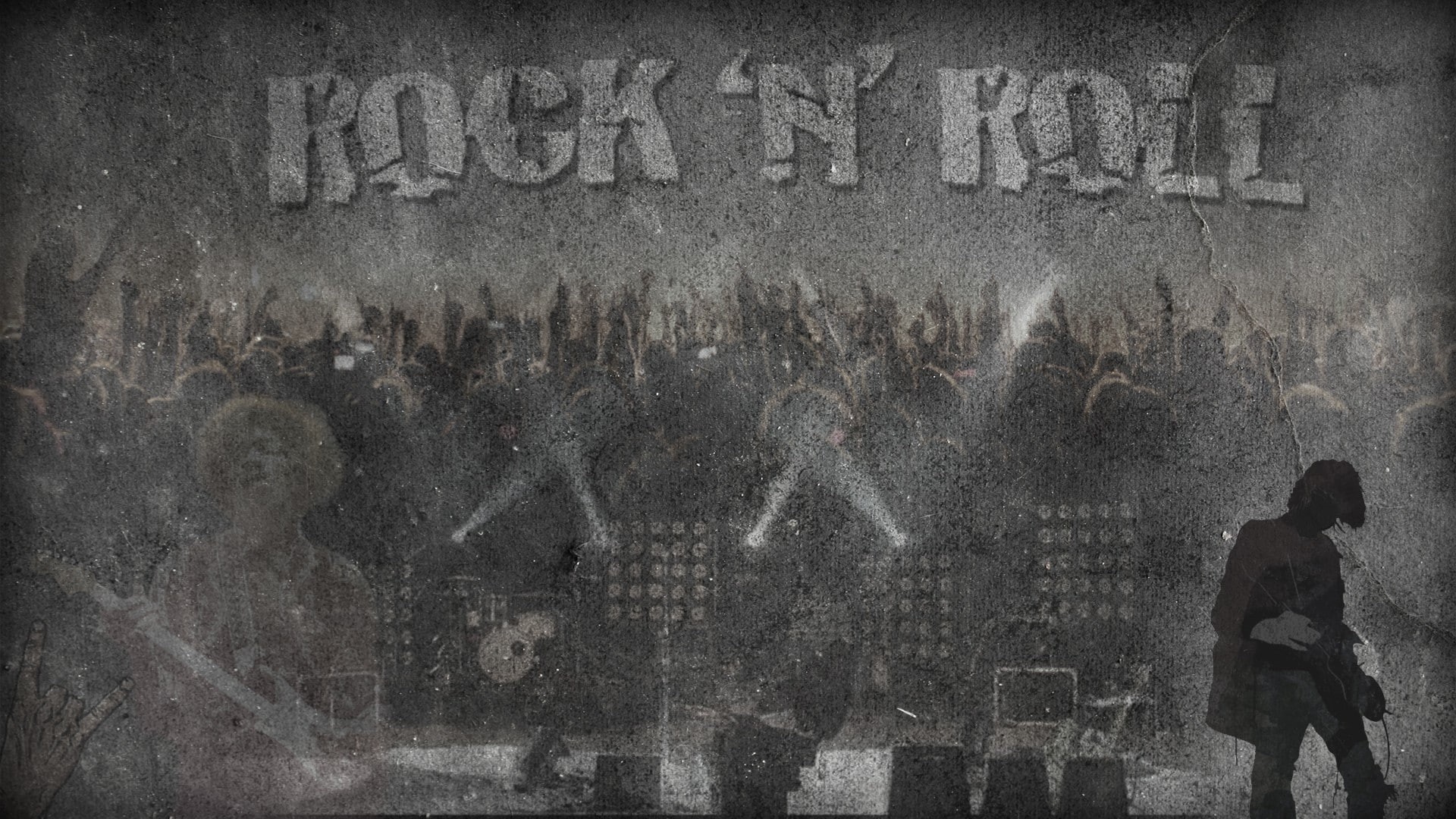 rock and roll, classic rock, 1080P, Jimi Hendrix, monochrome, Kurt Cobain, progressive rock, HD Wallpaper