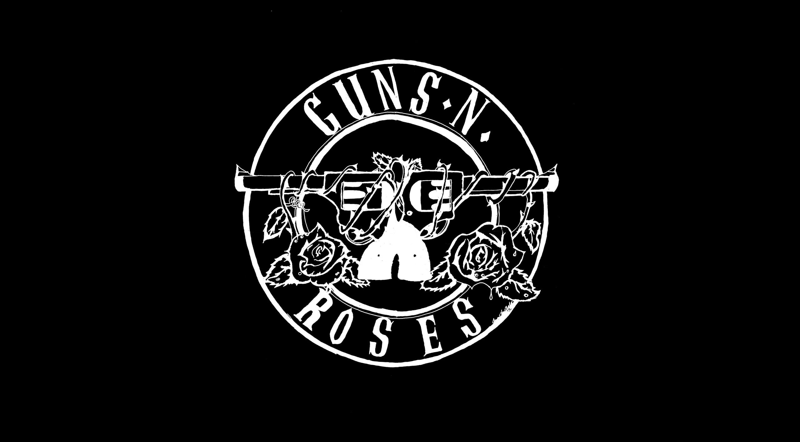 logo, Music, dark, metal, 2K, guns, studio shot, black background, cut out, hd, night, roses, n, arts culture and entertainment, religion, black color, HD Wallpaper