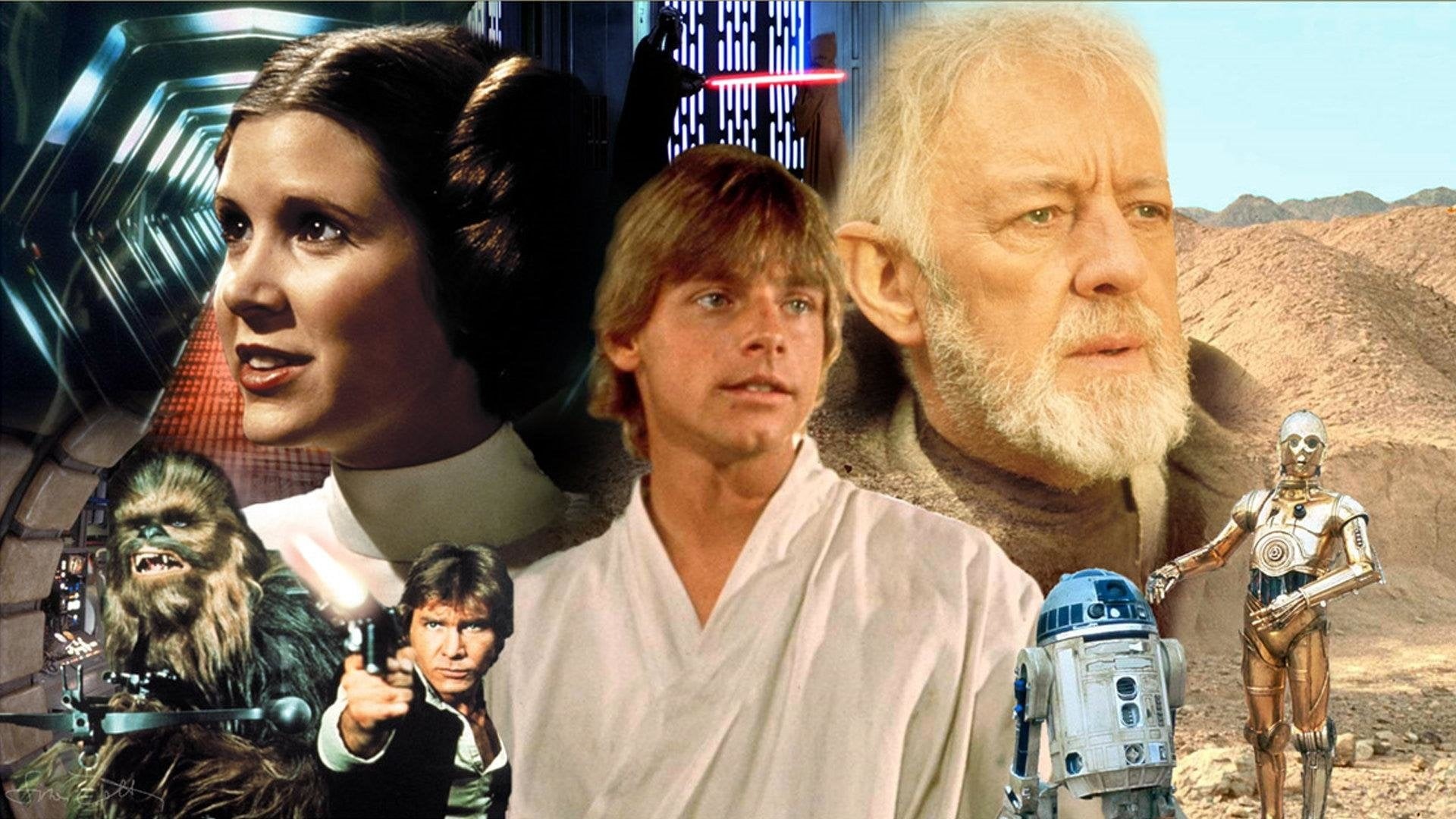 mid adult, women, Alec Guinness, Obi-Wan Kenobi, Star Wars, Star Wars Episode IV: A New Hope, leisure activity, lifestyles, Harrison Ford, C-3PO, casual clothing, HD Wallpaper