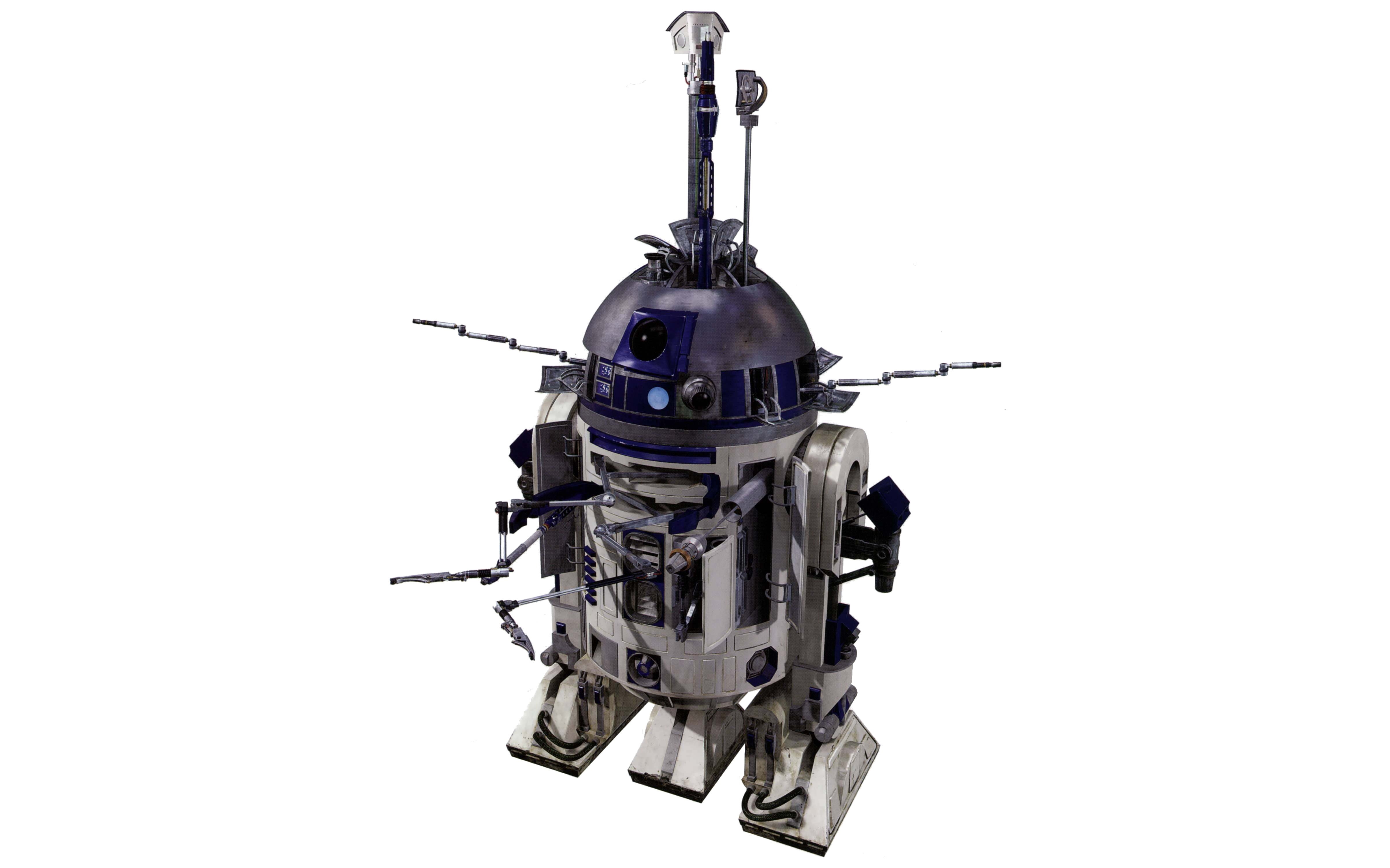 R2-D2, d, metal, no people, indoors, copy space, technology, gun, white background, single object, studio shot, weapon, cut out, security, 4K, helicopter, HD Wallpaper