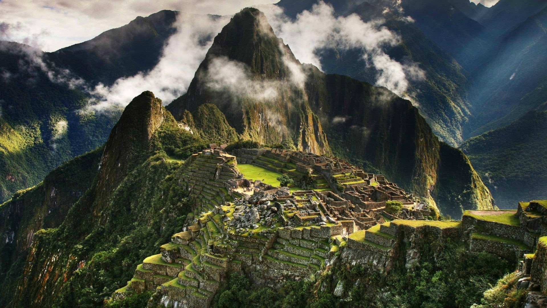 mountain, 1080P, no people, tranquility, old ruin, scenics - nature, clouds, tranquil scene, landscape, architecture, rural, mountain range, archaeology, HD Wallpaper