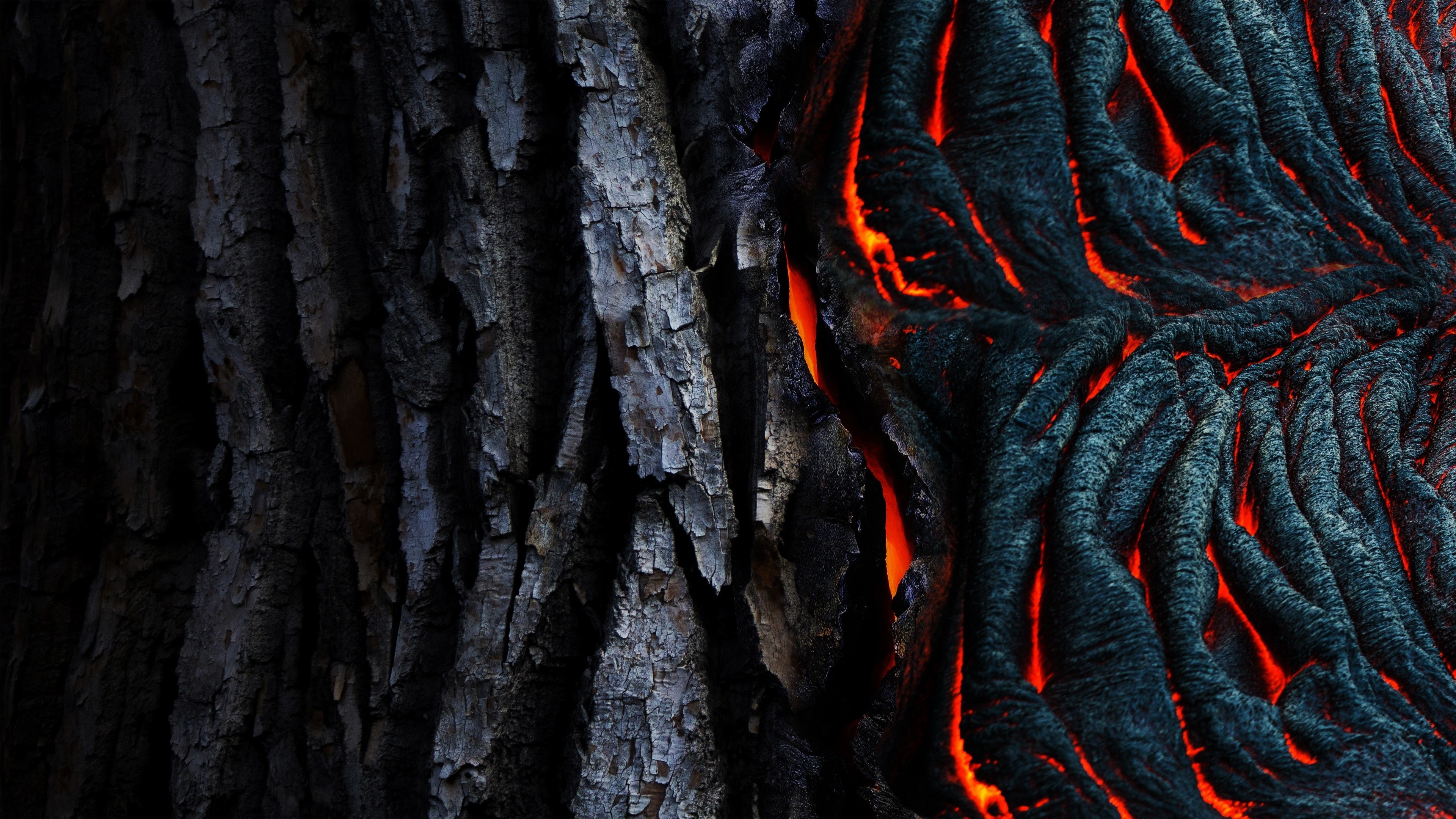 geological phenomenon, darkness, lava, glow, formation, 4K, wave, HD Wallpaper