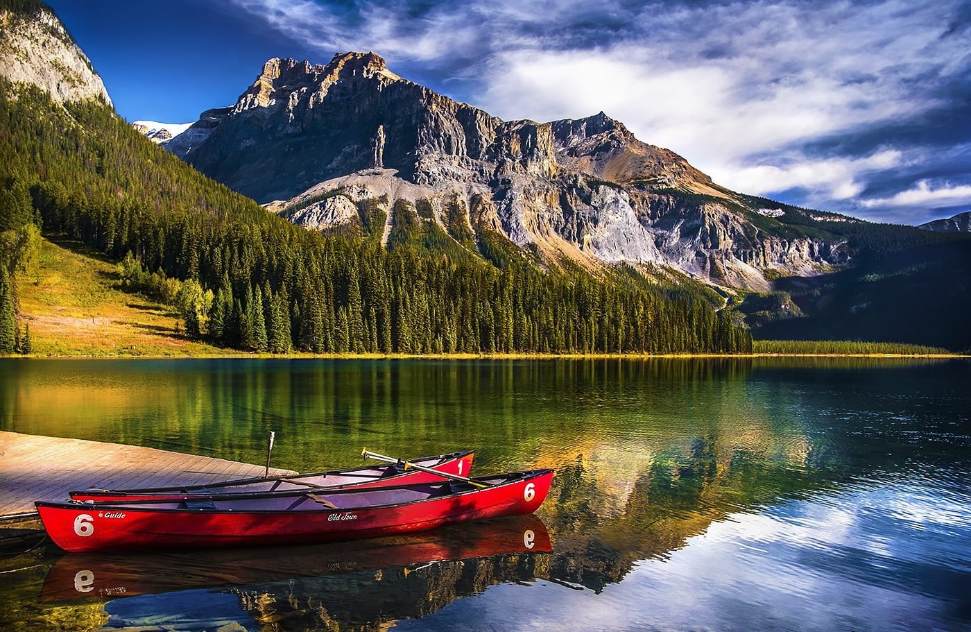 transportation, lake, no people, nature, landscape, Canada, cloud - sky, water, tranquility, sunlight, non-urban scene, 720P, sky, formation, outdoors, HD Wallpaper