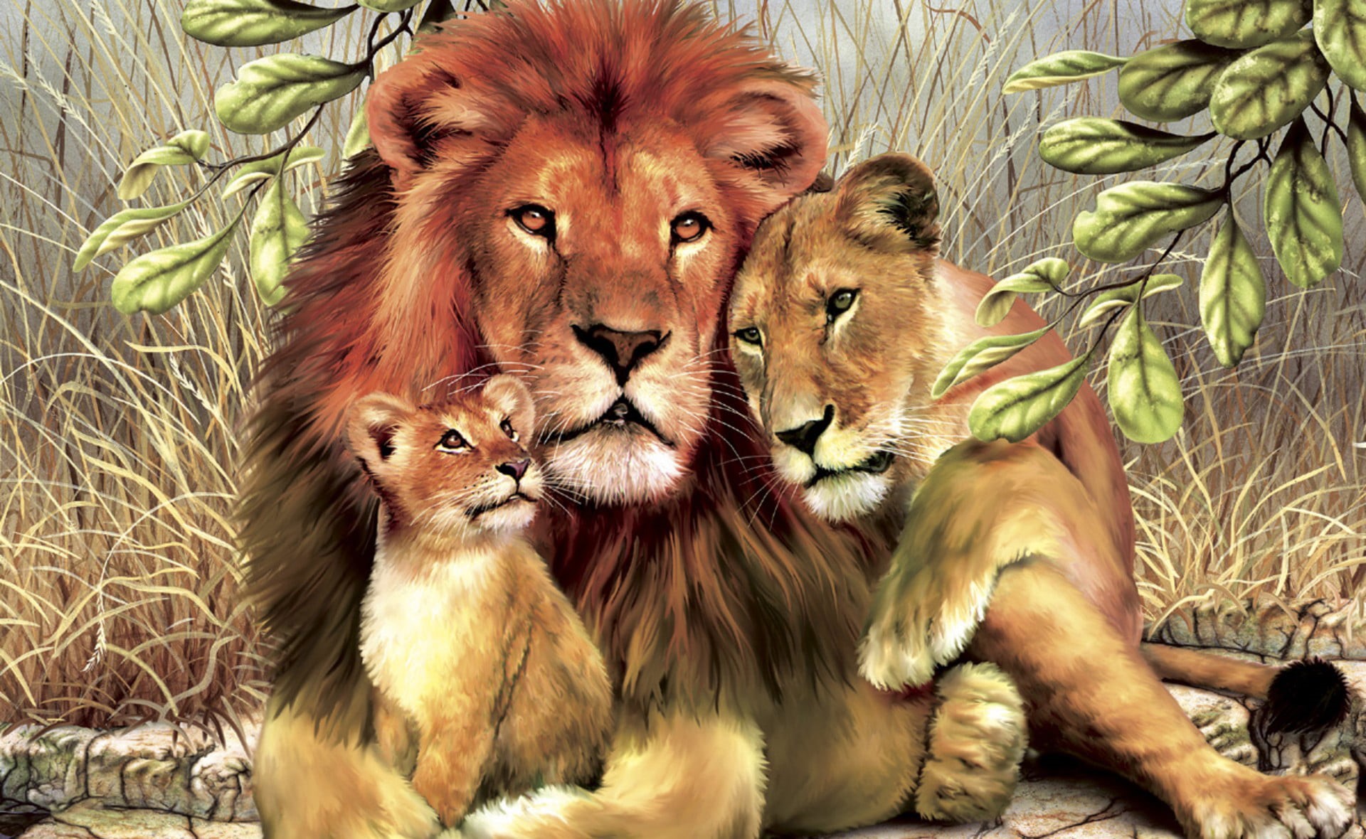 close-up, no People, Lions, danger, pets, vertebrate, togetherness, cub, animal, plant, young animal, carnivore, animal family, endangered Species, fur, HD Wallpaper