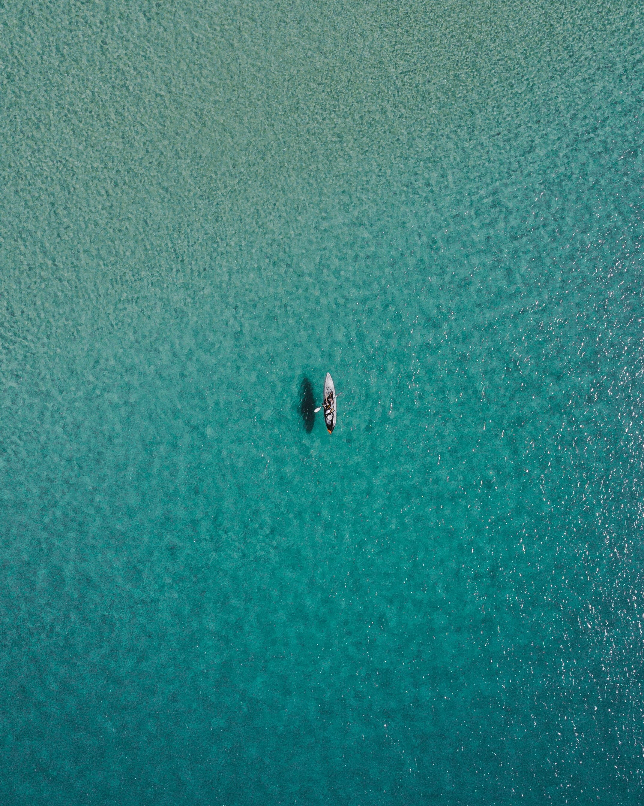 turquoise colored, water, outdoors, swimming, waterfront, beauty in nature, leisure activity, birds eye view, sea, high angle view, canoes, day, nature, Phone HD Wallpaper