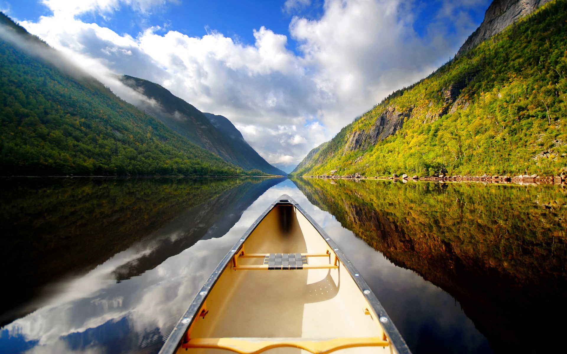 canoes, river, 1080P, HD Wallpaper