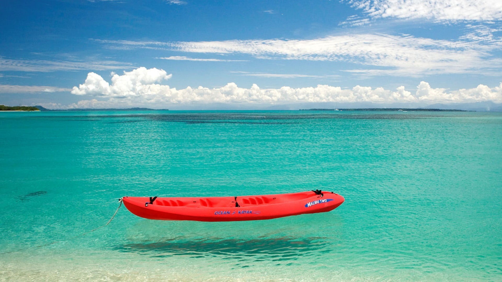 beauty in nature, sky, inflatable, land, nature, sea, transportation, cloud - sky, day, outdoors, red, water, 1080P, no people, tropical climate, scenics - nature, HD Wallpaper