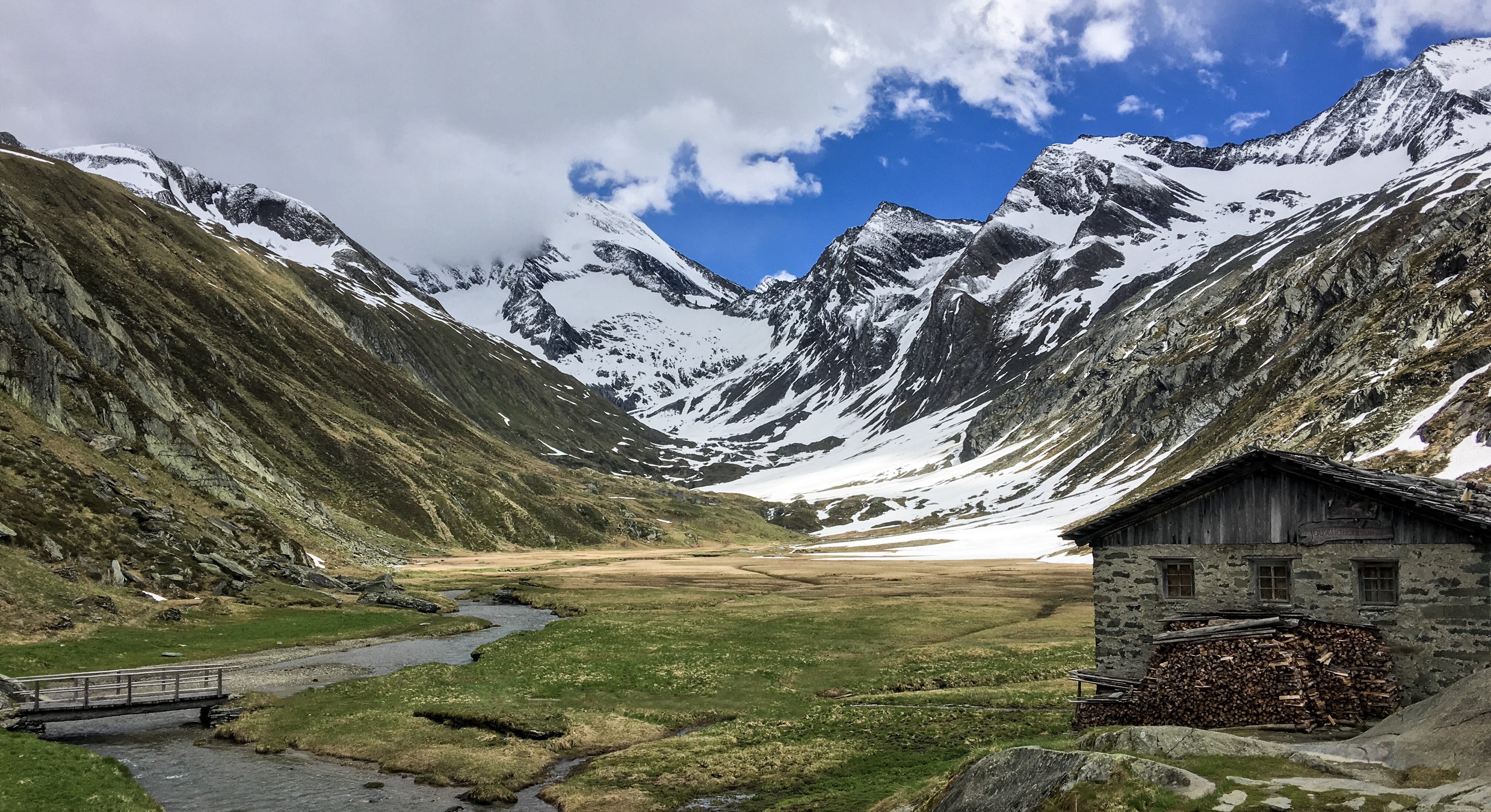 non-urban scene, mountain peak, beauty in nature, water, snow, snowcapped mountain, built structure, architecture, building, mountain, nature, outdoors, HD Wallpaper