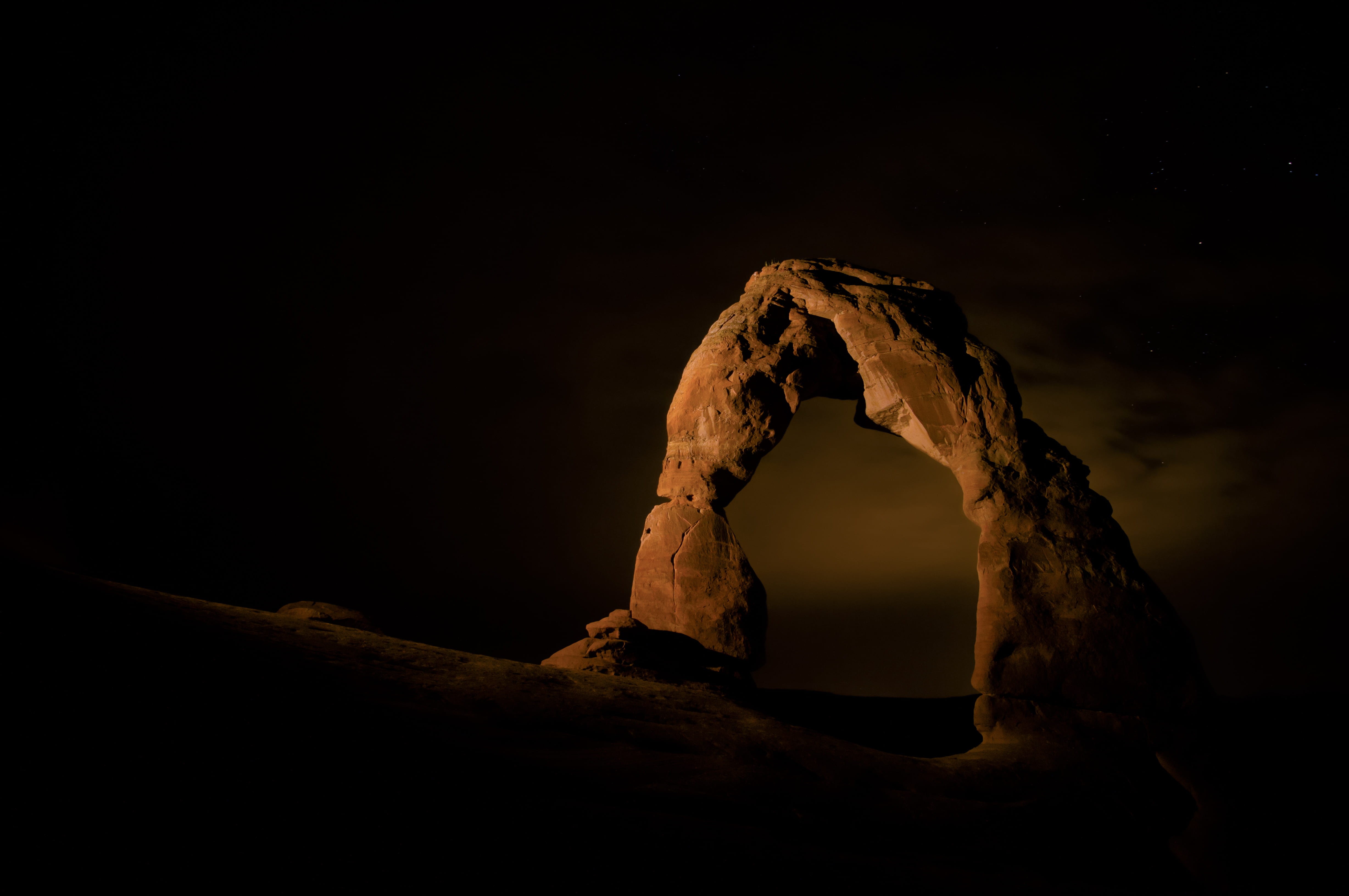 land, 4K, tranquility, canyon, rock - object, sky, outdoors, dark, night, indoors, hole, close-up, beauty in nature, formation, rock formation, cave, light, HD Wallpaper
