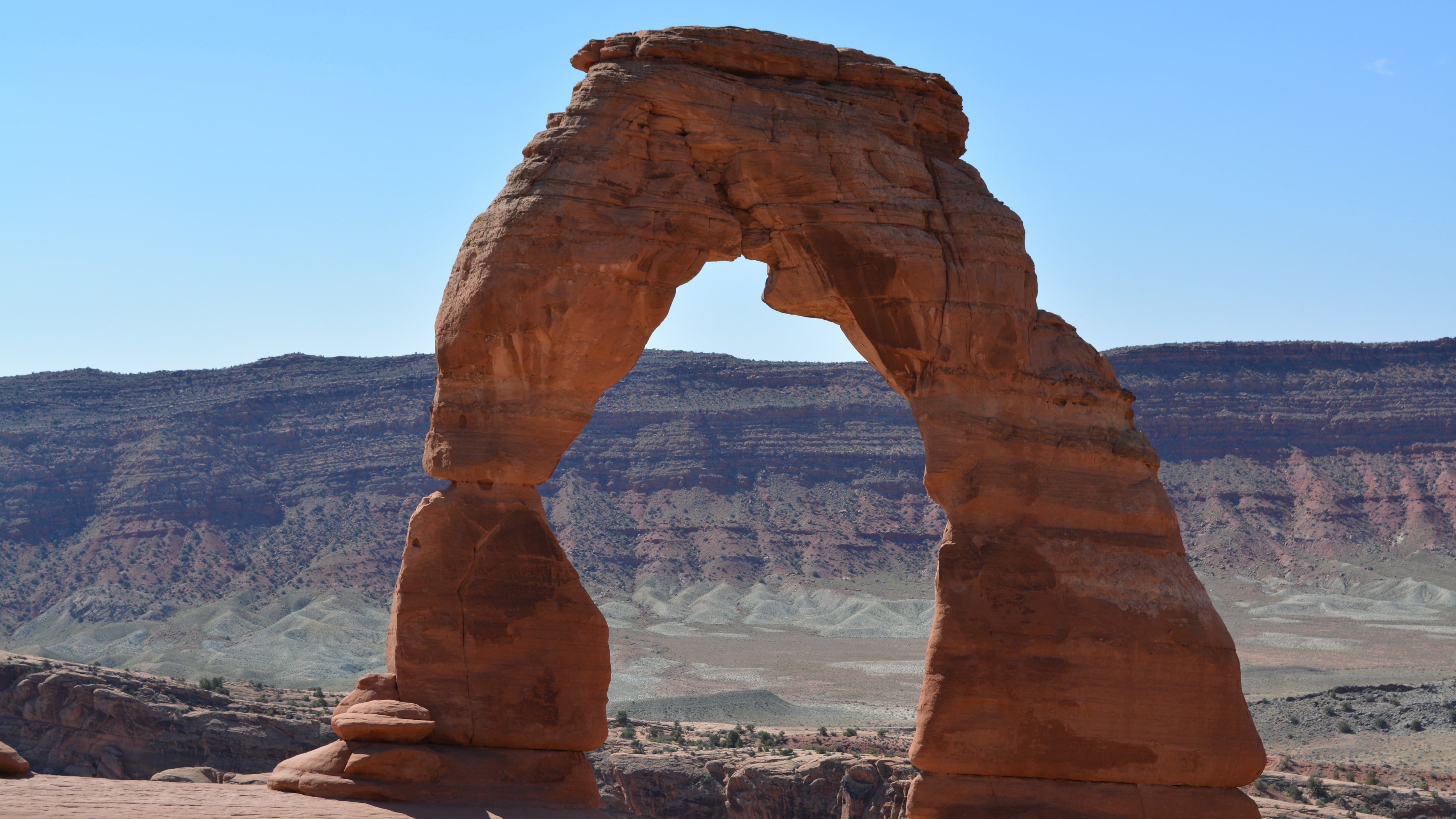 tranquility, sandstone, scenics - nature, land, rock, travel, physical geography, arid climate, tranquil scene, natural arch, no people, sky, arch, outdoors, HD Wallpaper