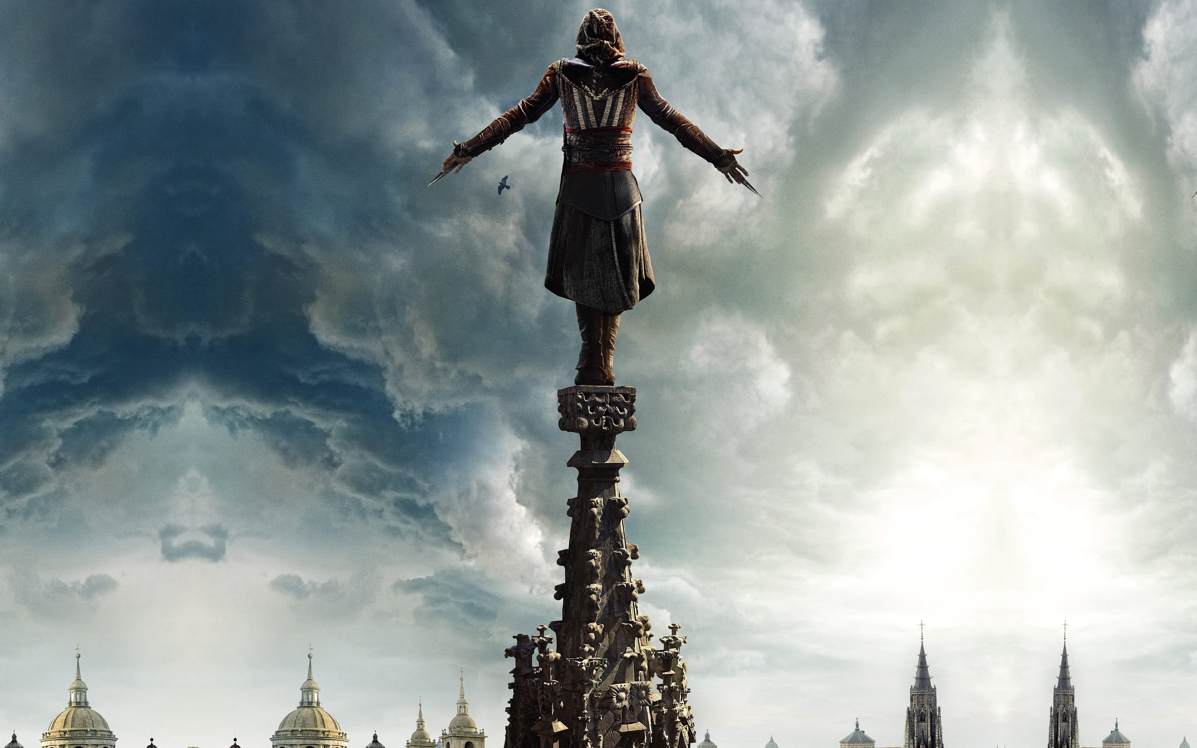 creed, travel destinations, spire, architectural column, spirituality, film, assasins, sky, building exterior, nature, history, illustration, the past, HD Wallpaper