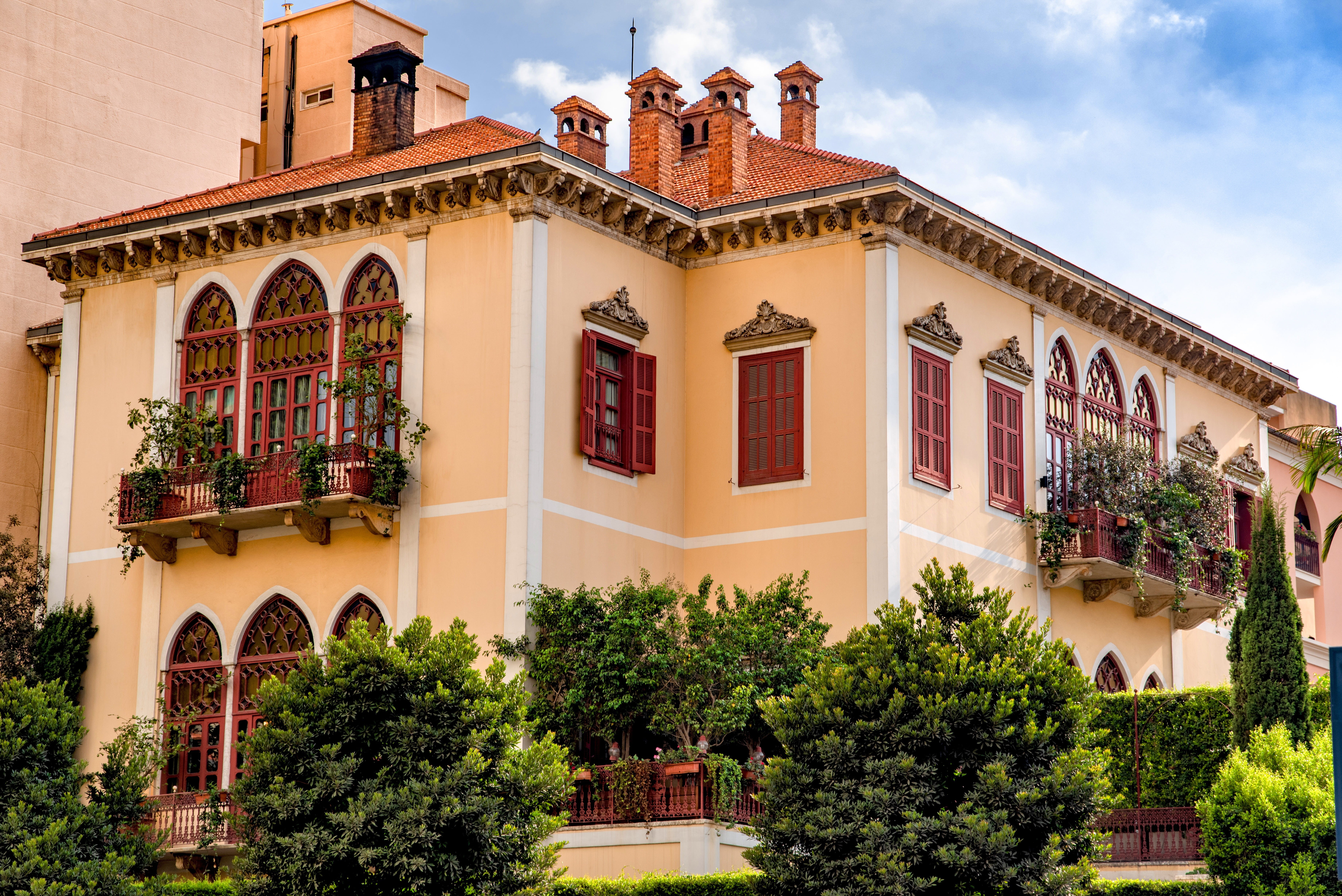 lebanon, beirut, home, low angle view, growth, building, day, tree, oriental, house, built structure, sky, garden, architecture, plant, green color, residential district, HD Wallpaper