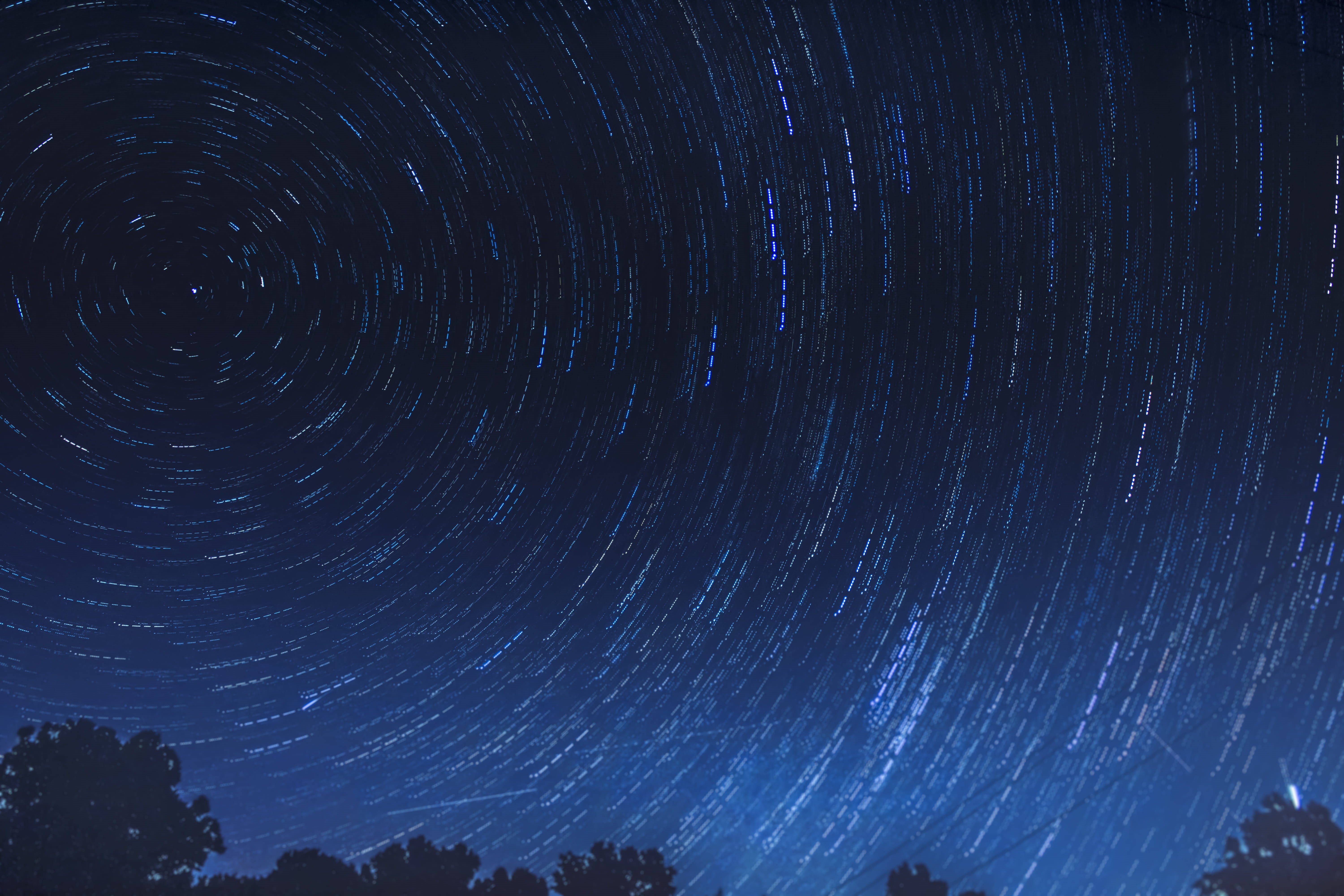 night sky, beauty in nature, startrail, night, illuminated, star field, polaris, 5K, sky, long exposure, star, lebanon, united states, star trail, stars, HD Wallpaper