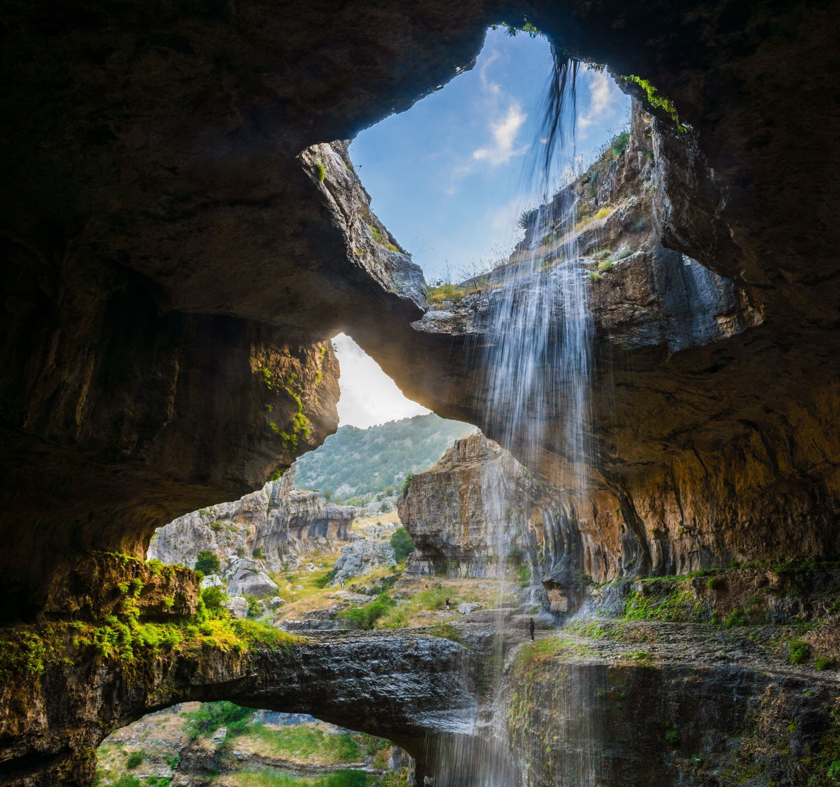 beauty in nature, non-urban scene, cave, geology, 2K, Lebanon, rock formation, day, no people, rock - object, power in nature, solid, flowing water, land, HD Wallpaper