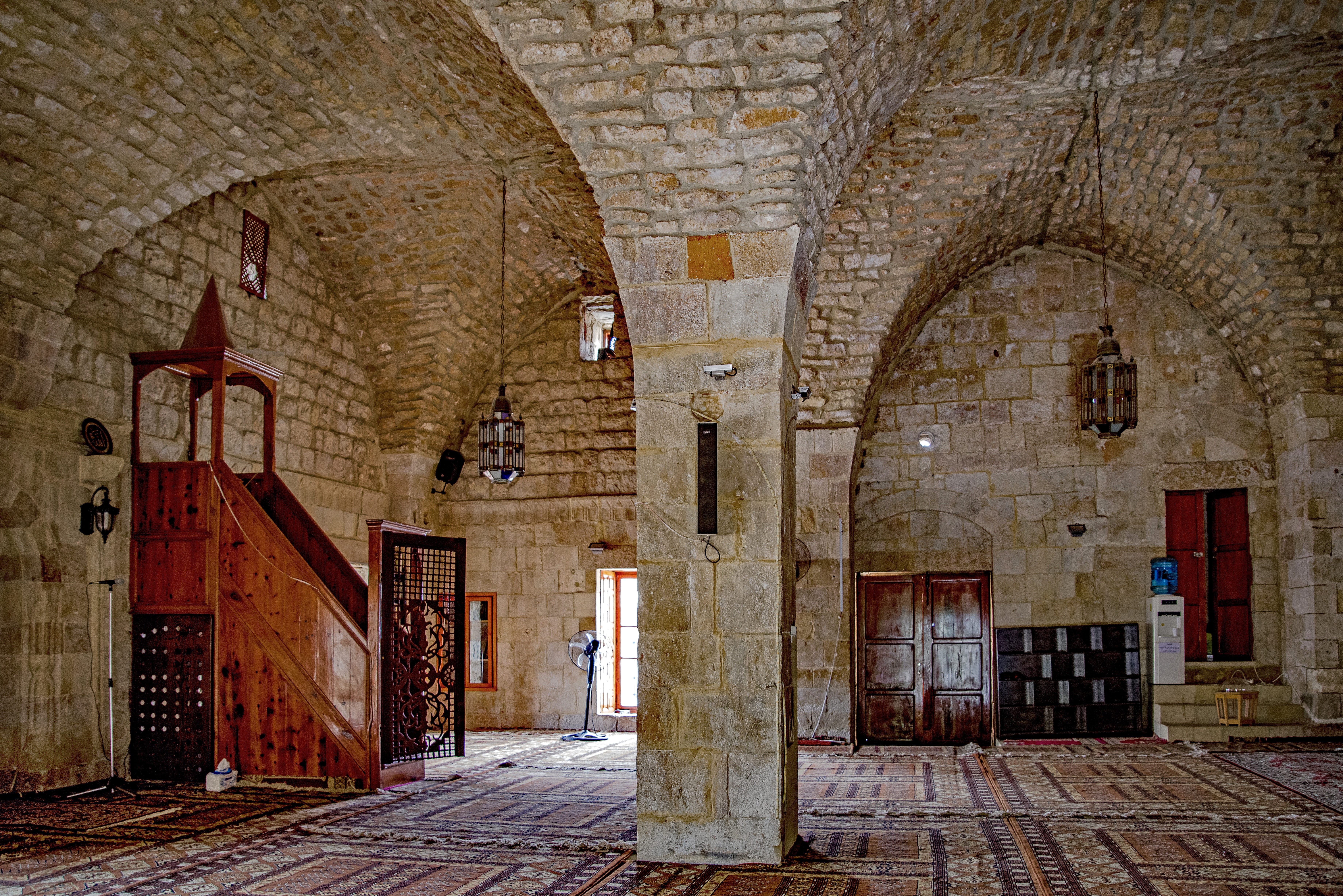 lebanon, mosque, architecture, brick wall, muslim, history, brick, interior, entrance, stone, no people, wall, religion, deir el qamar, fakhreddine, chouf, HD Wallpaper