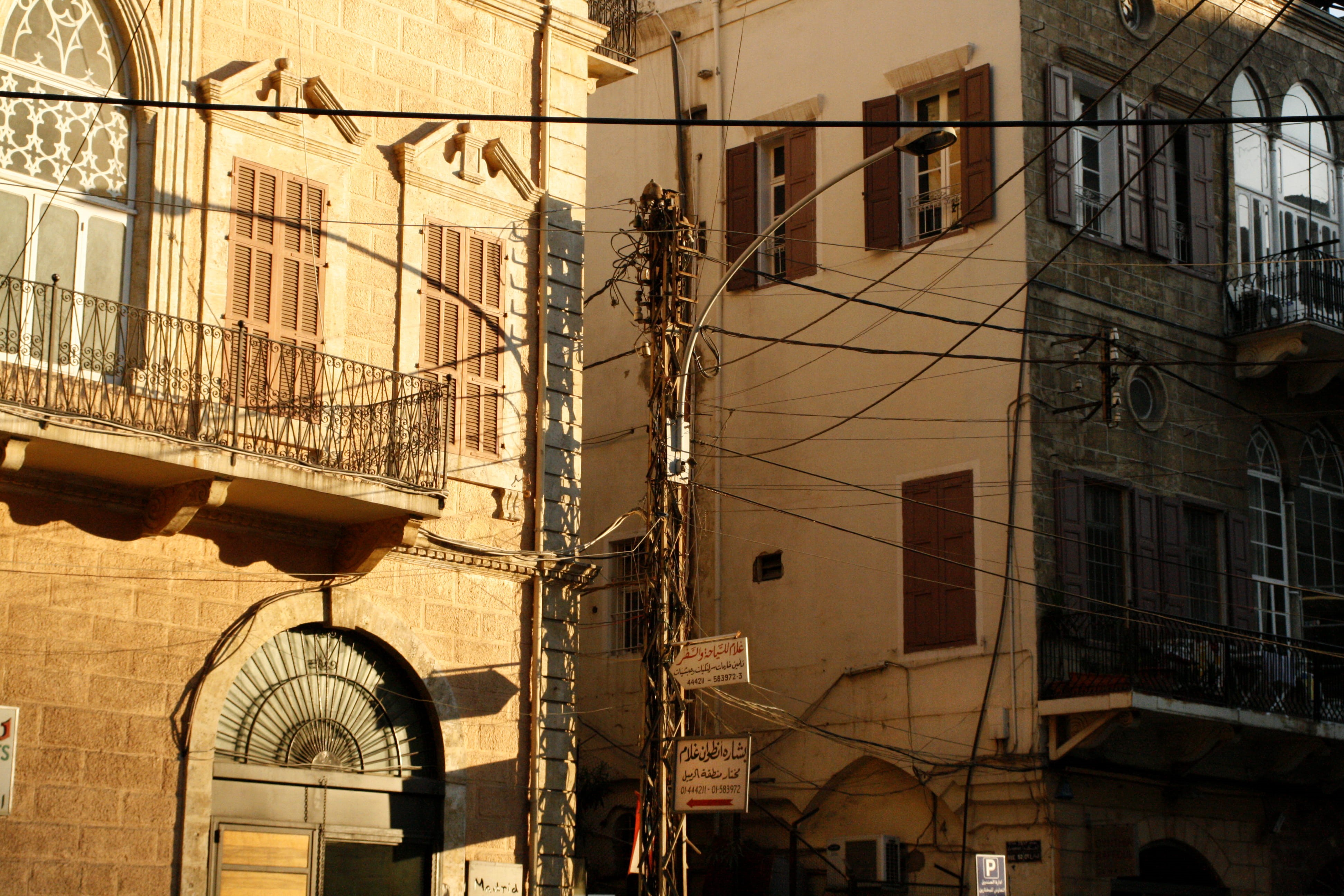 street, sunlight, no people, city, architecture, mode of transportation, lebanon, built structure, connection, window, low angle view, building, 4K, nature, HD Wallpaper