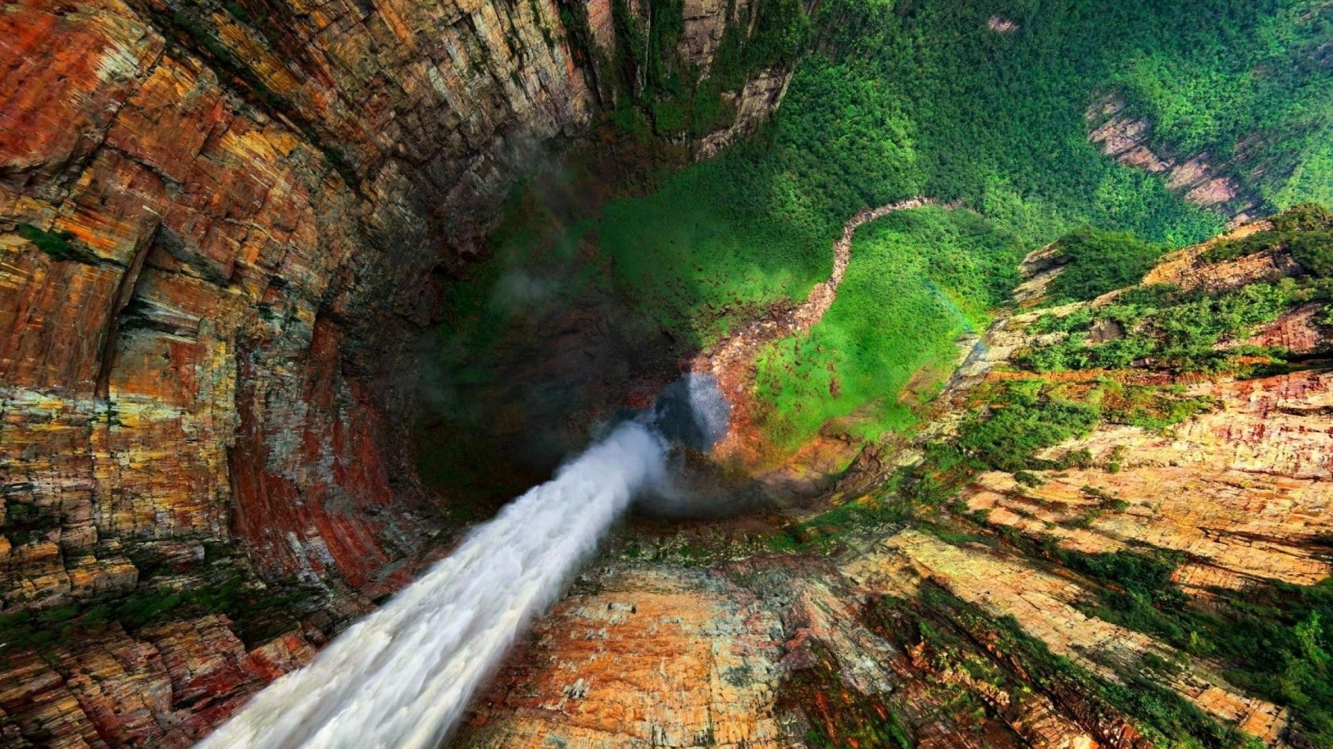 1080P, canyon, Venezuela, nature, landscape, forest, Mount Roraima, waterfall, HD Wallpaper
