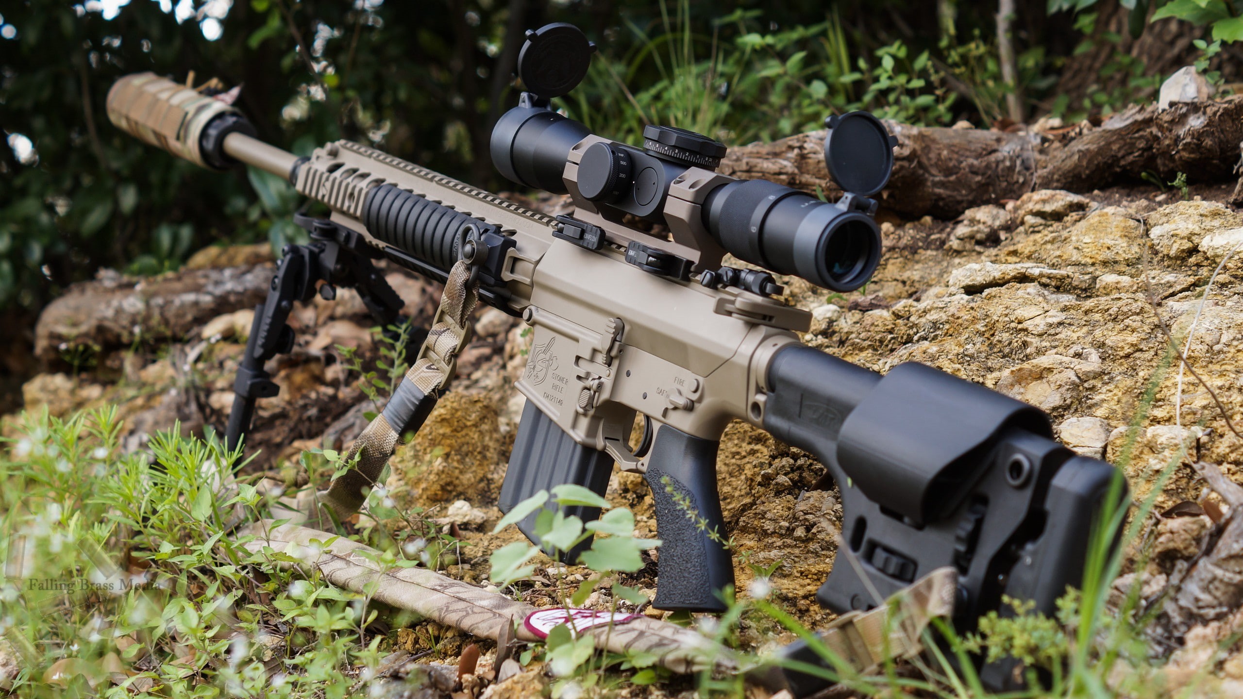 rifles, gun, AR-10, scopes, sniper rifle, suppressors, 2K, M110 SASS, HD Wallpaper