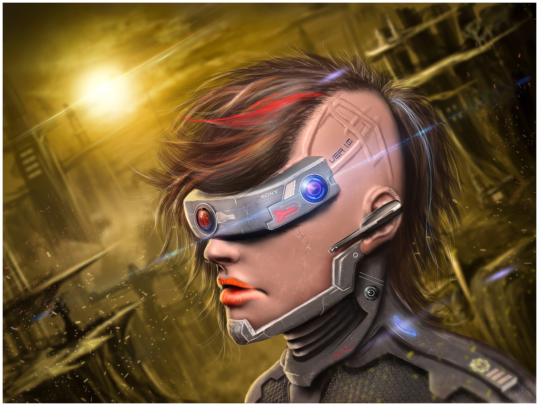 cyberpunk, science, 1080P, science fiction, fiction, futuristic, HD Wallpaper