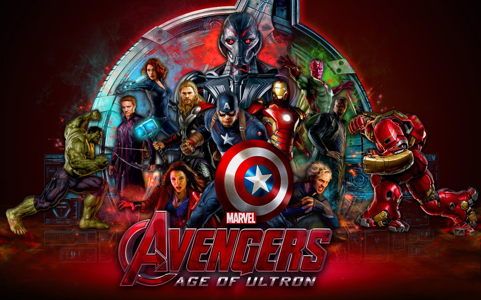 Ultron, Samuel L. Jackson, men, people, age, Hulk, creativity, Scarlett Johansson, avengers, multi colored, Quicksilver, religion, red, Hawkeye, group of people, HD Wallpaper