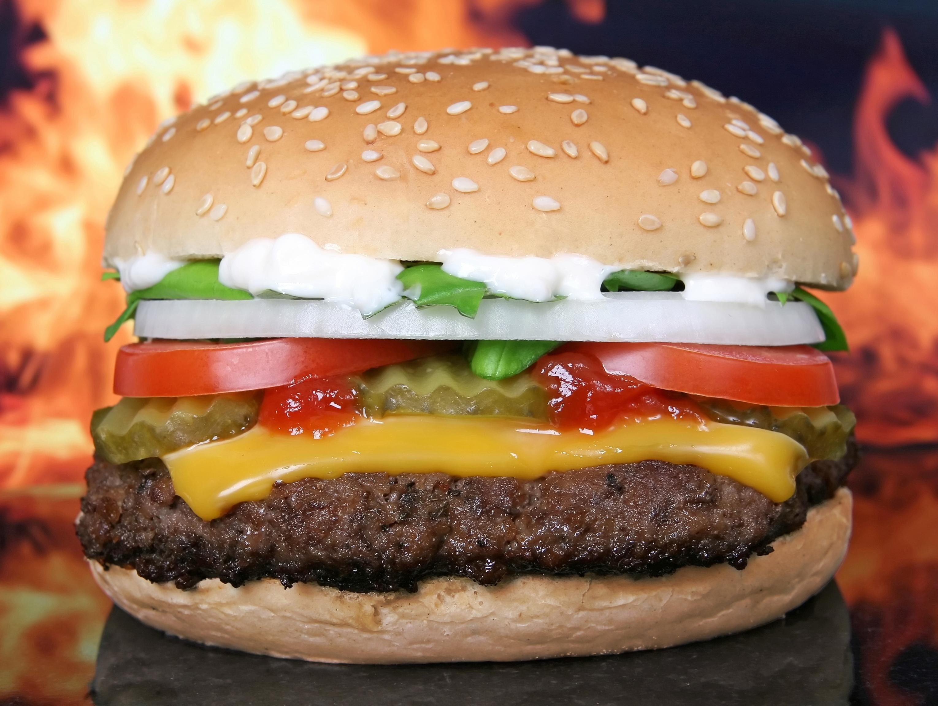 fast food, closeup, food, 2K, burgers, burger, HD Wallpaper